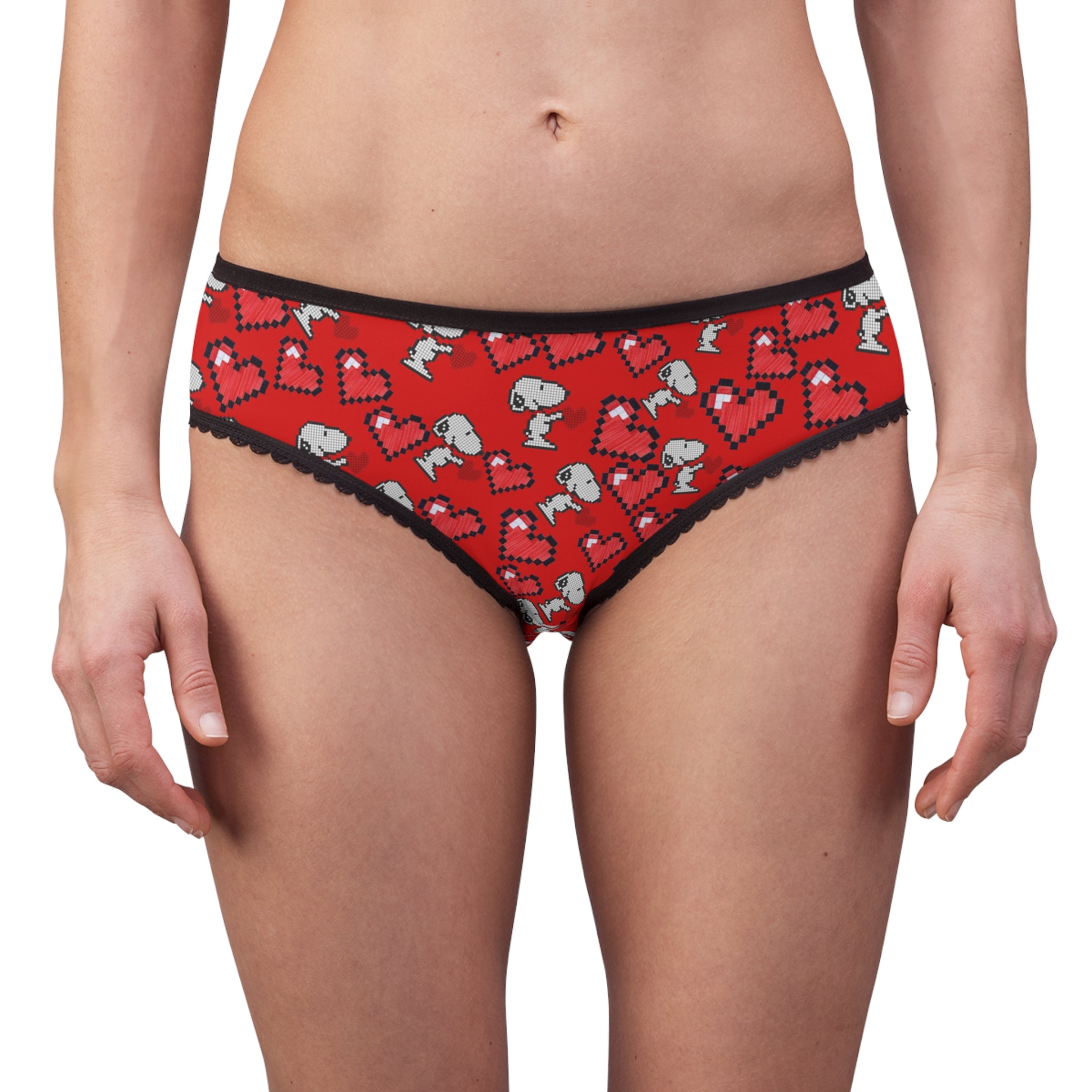 Women's briefs snoopy hearts valentine red