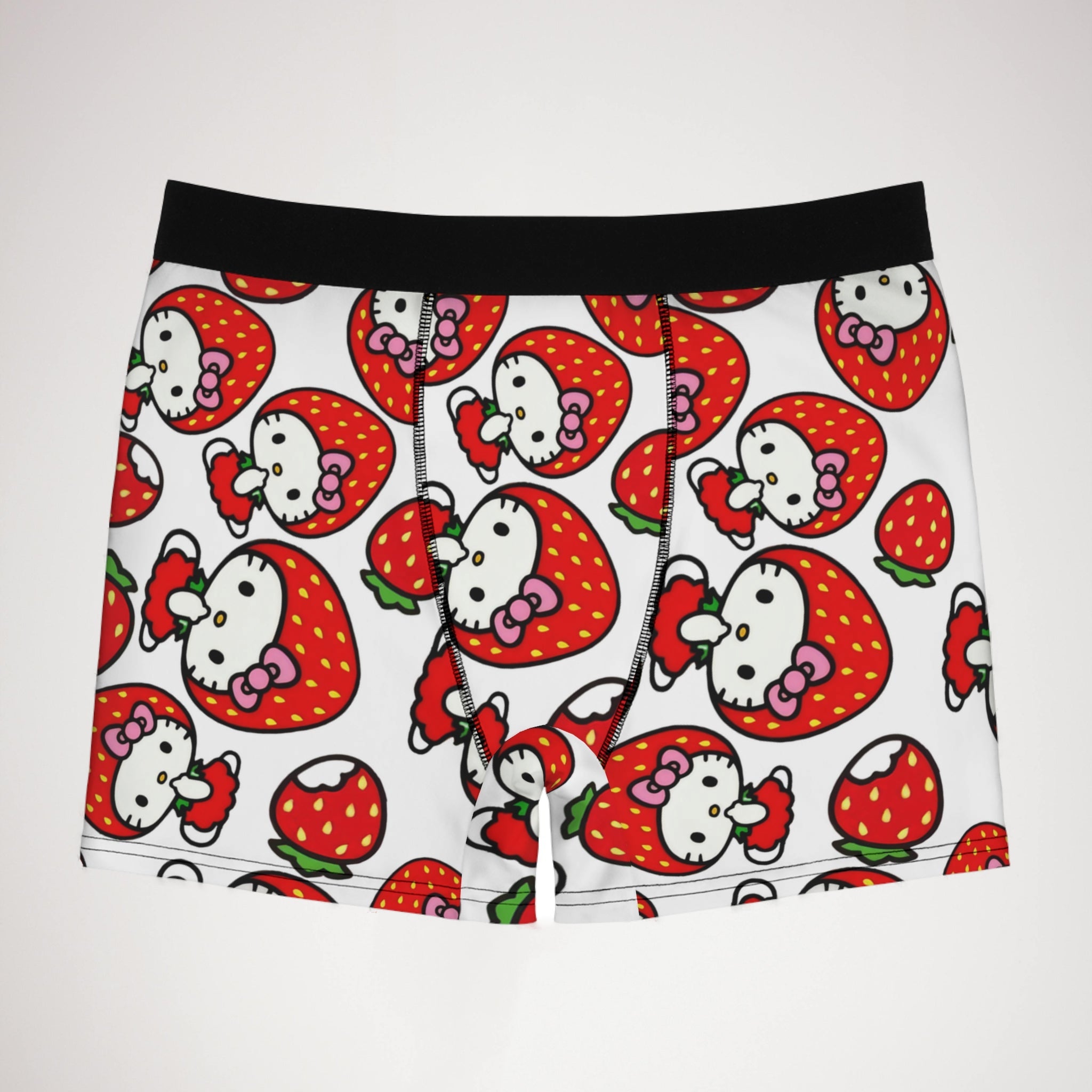 Men's boxer briefs kitty strawberry valentine white