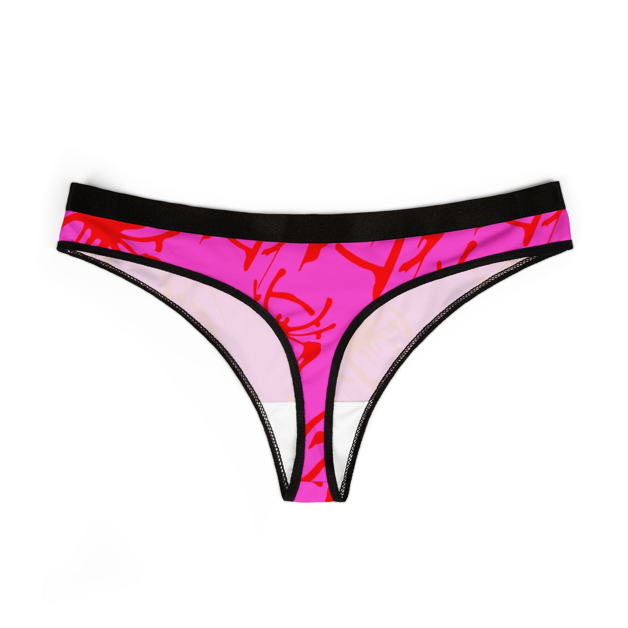 Women's thongs only spider web pink