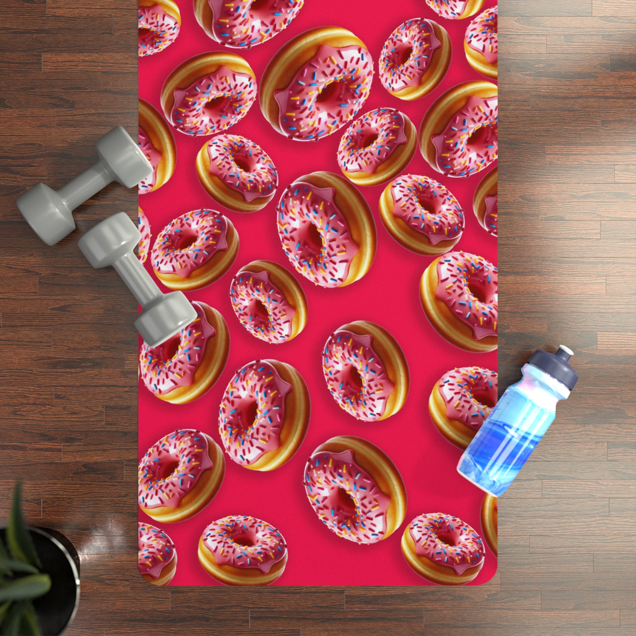 Rubber yoga mat donut red