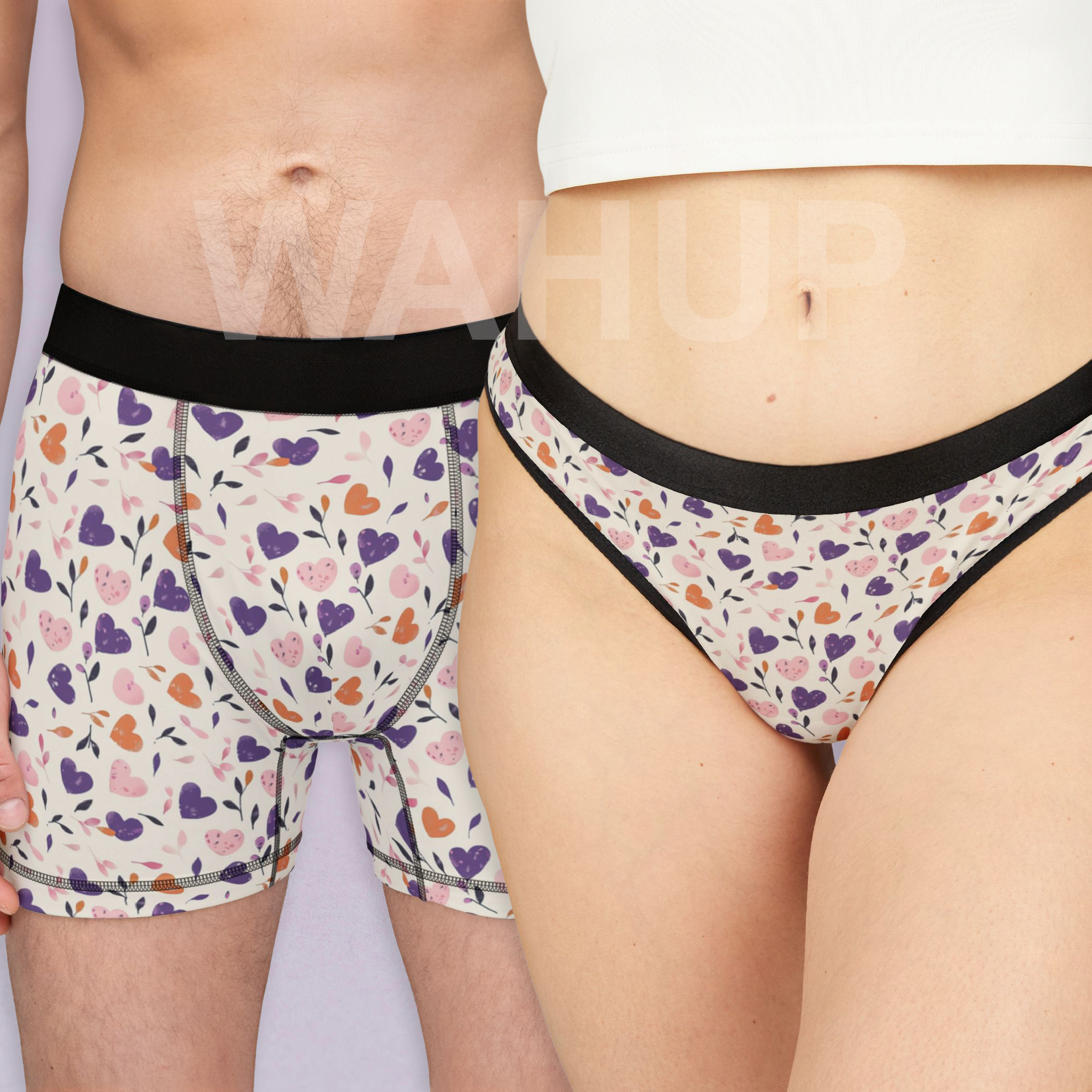 Matching underwear Enternal Valentine for couples boxer & thong set