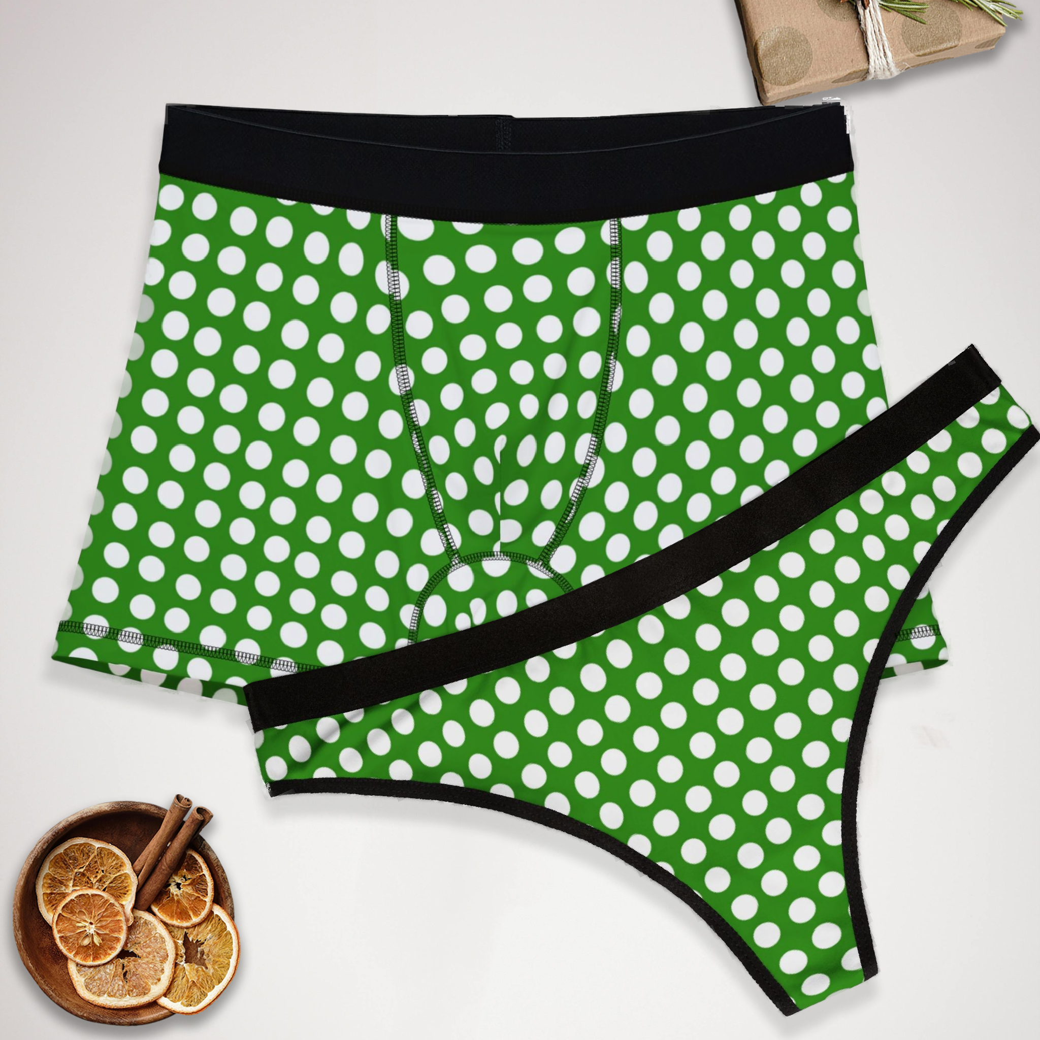Matching underwear Ladybug Seamless for couples boxer & thong set
