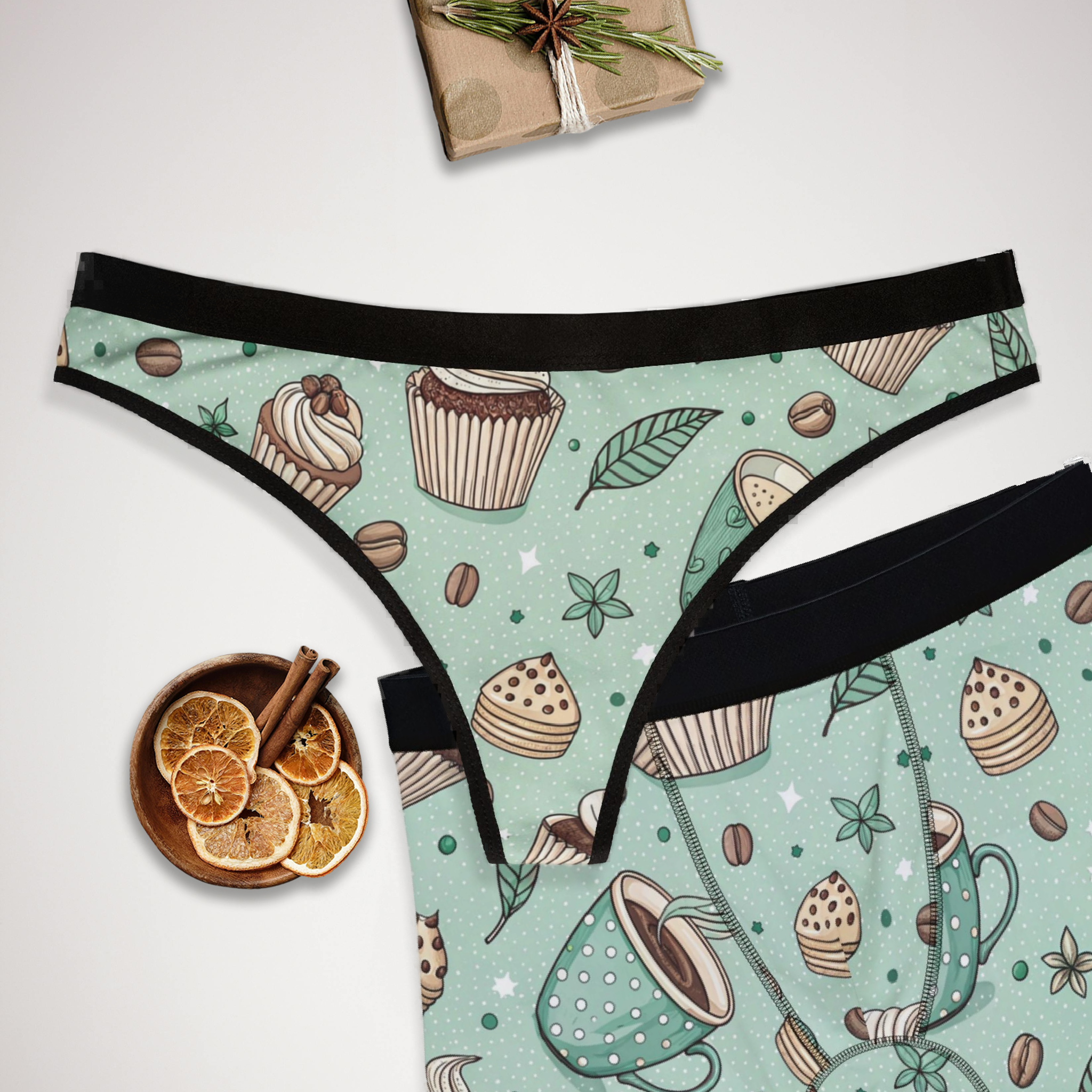 Matching underwear Coffee One for couples boxer & thong set