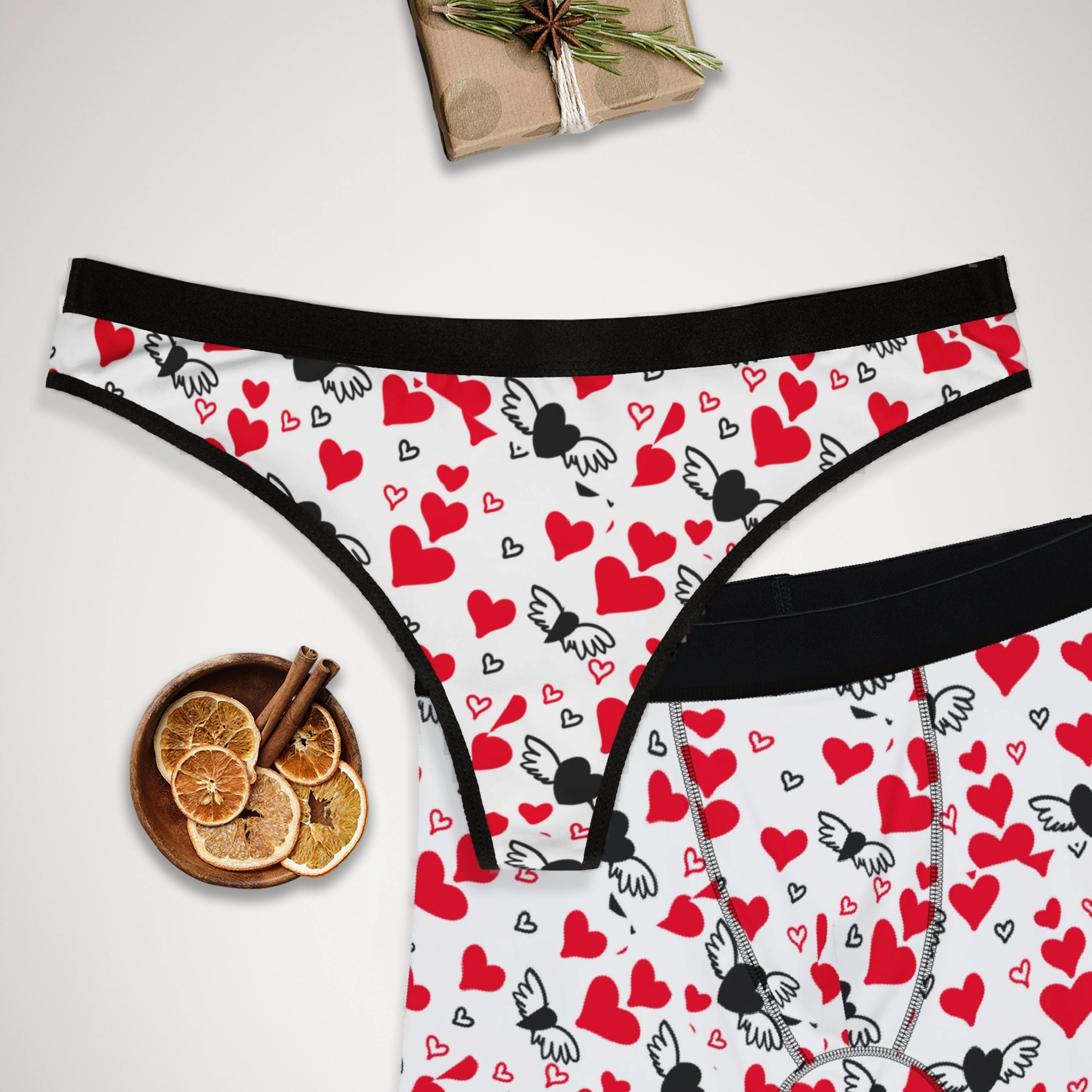 Matching underwear About Valentines for couples boxer & thong set