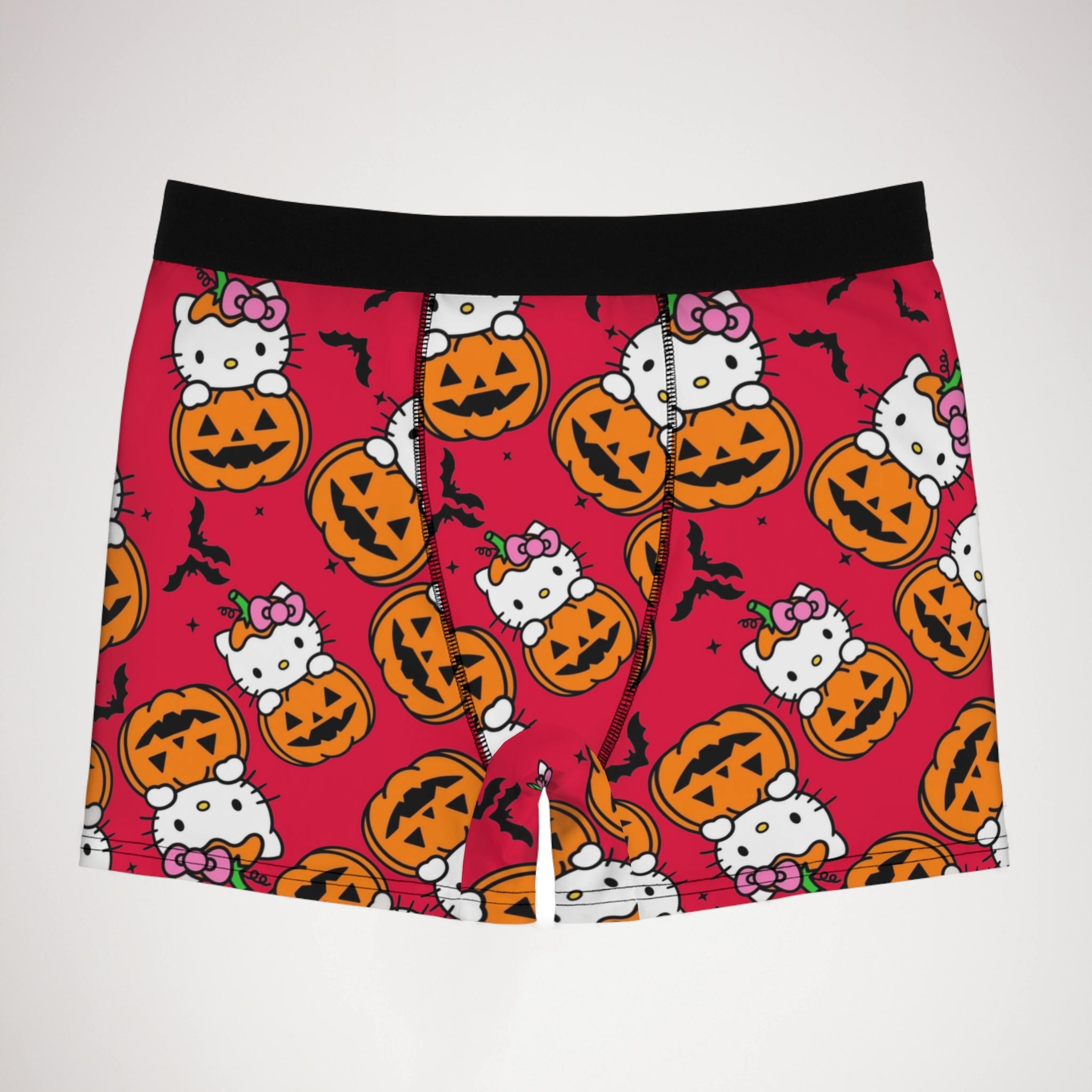 Men's boxer briefs kitty hold pumpkin Halloween red