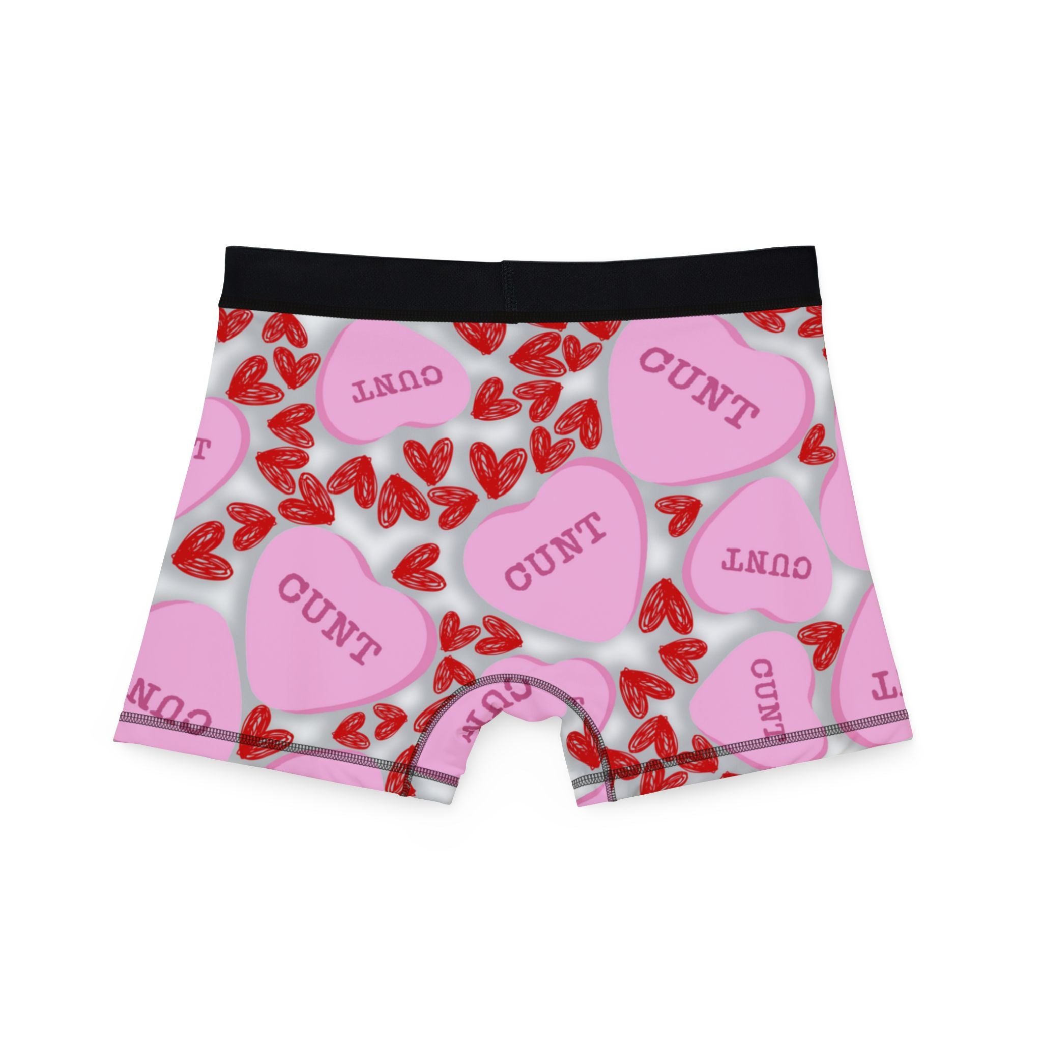 Men's boxers cunt candy heart shape message white