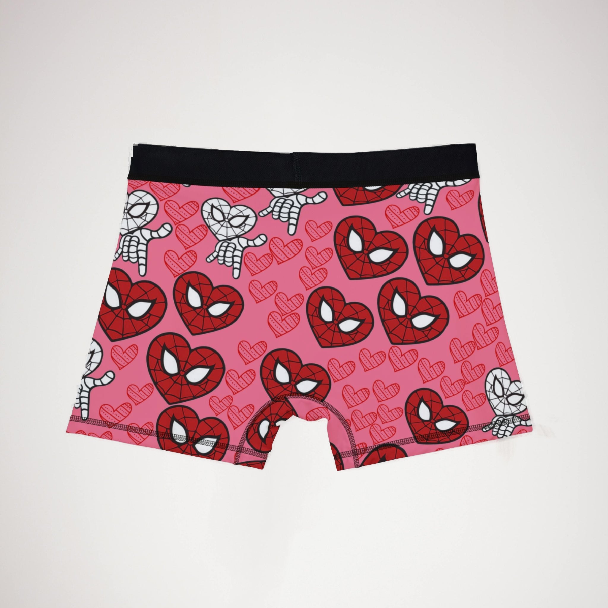 Men's boxers spider heart kiss pink