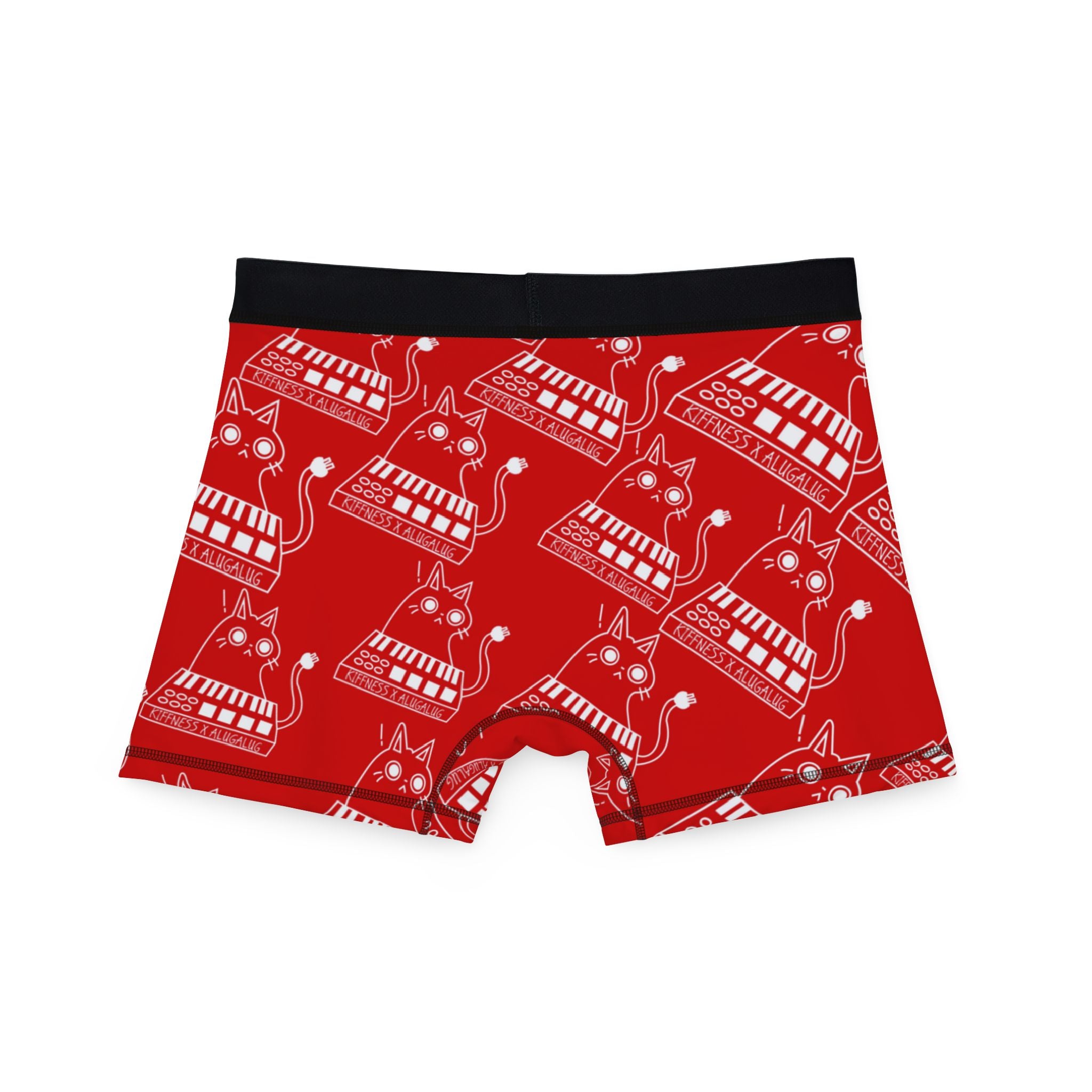 Men's boxers eating the cats meow meow the kiffness red