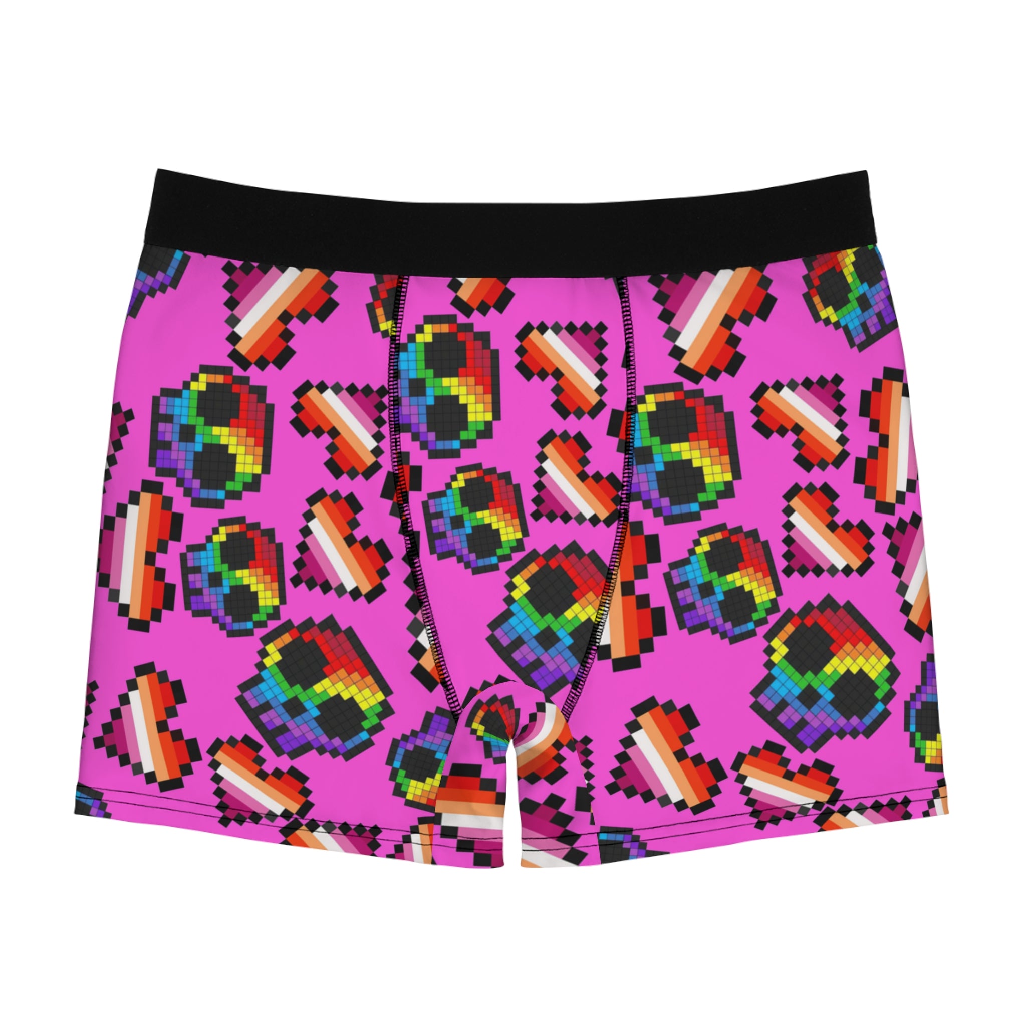 Men's boxer briefs lgbt pride skull heart Halloween pink