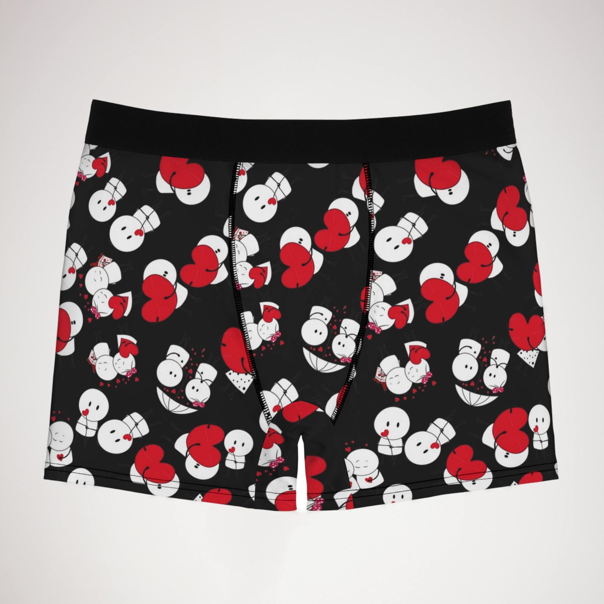 Men's boxer briefs cute valentine love black