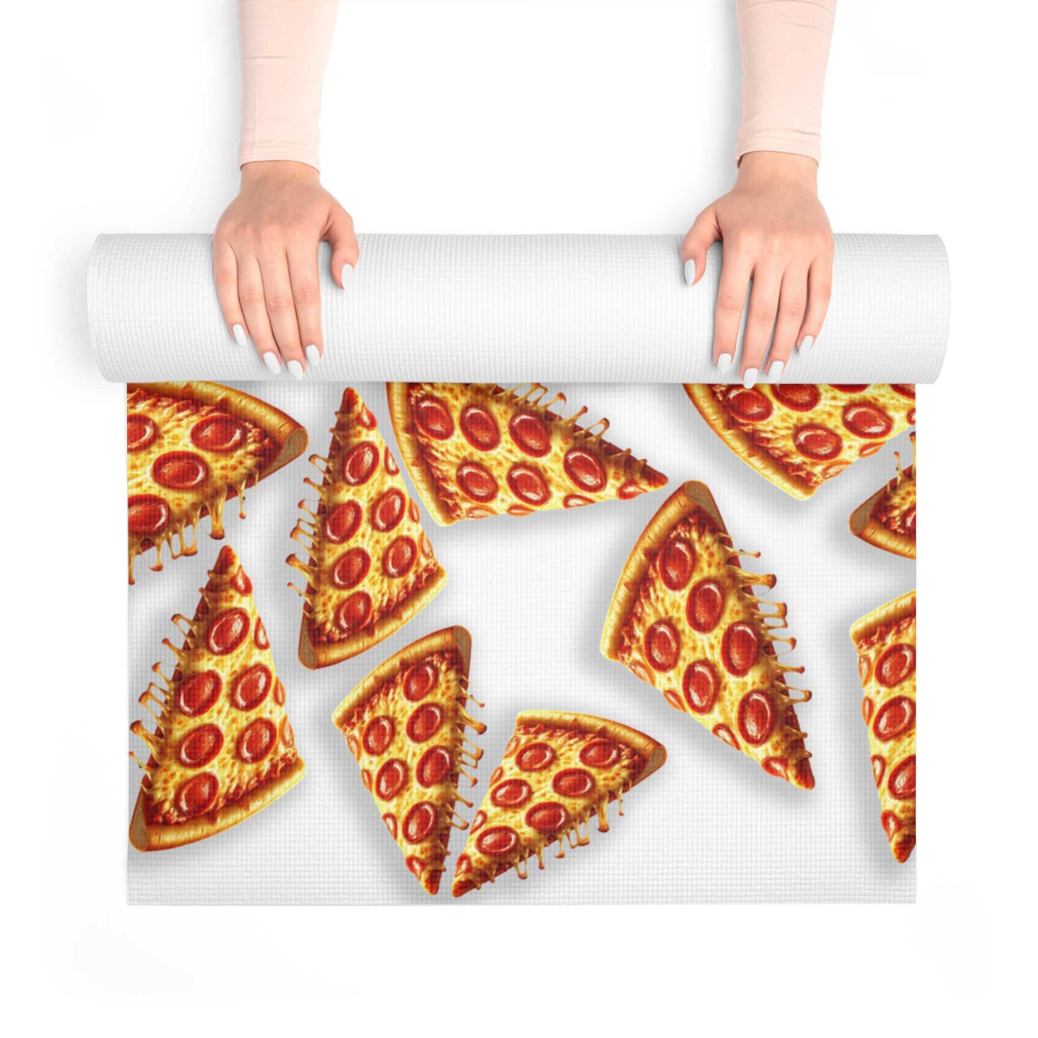 Foam yoga mat pizza white