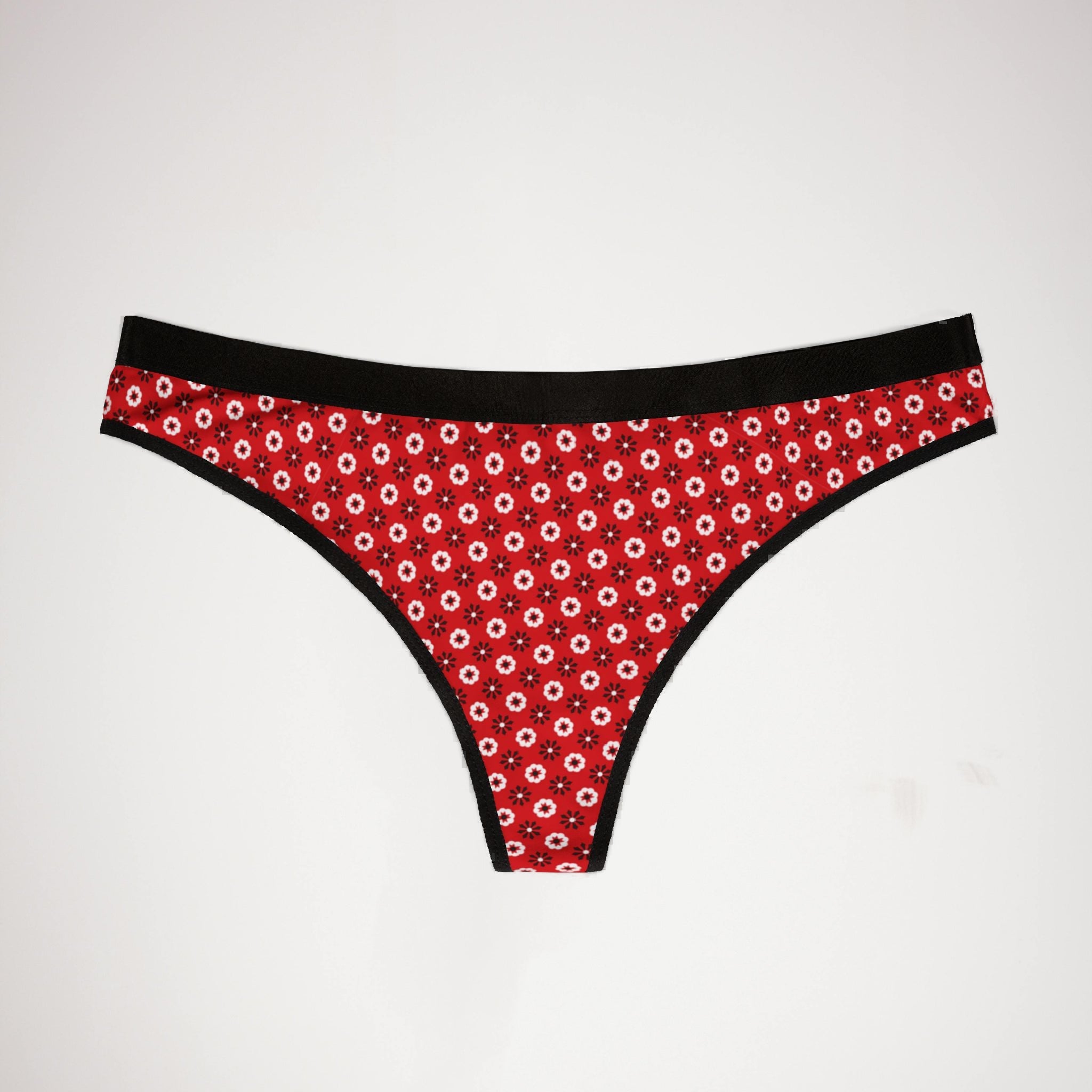 Women's thongs red bandana
