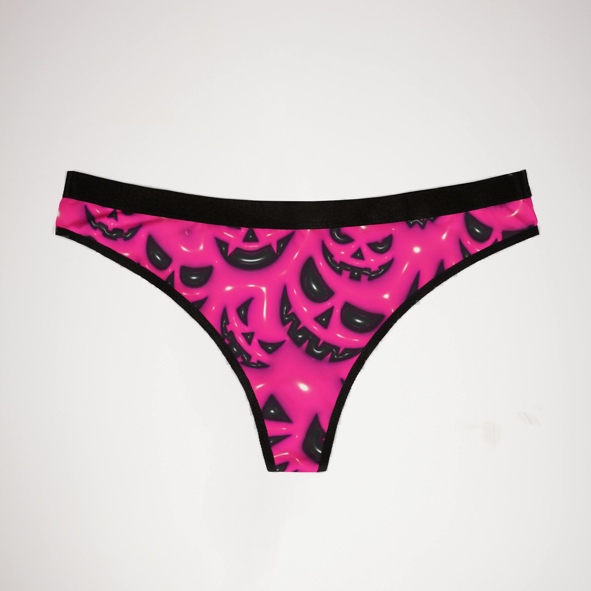 Women's thongs inflate halloween pumpkin face
