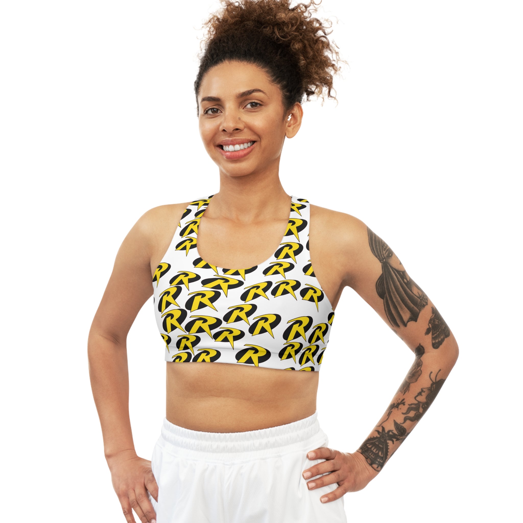 Sports bra robin symbol white