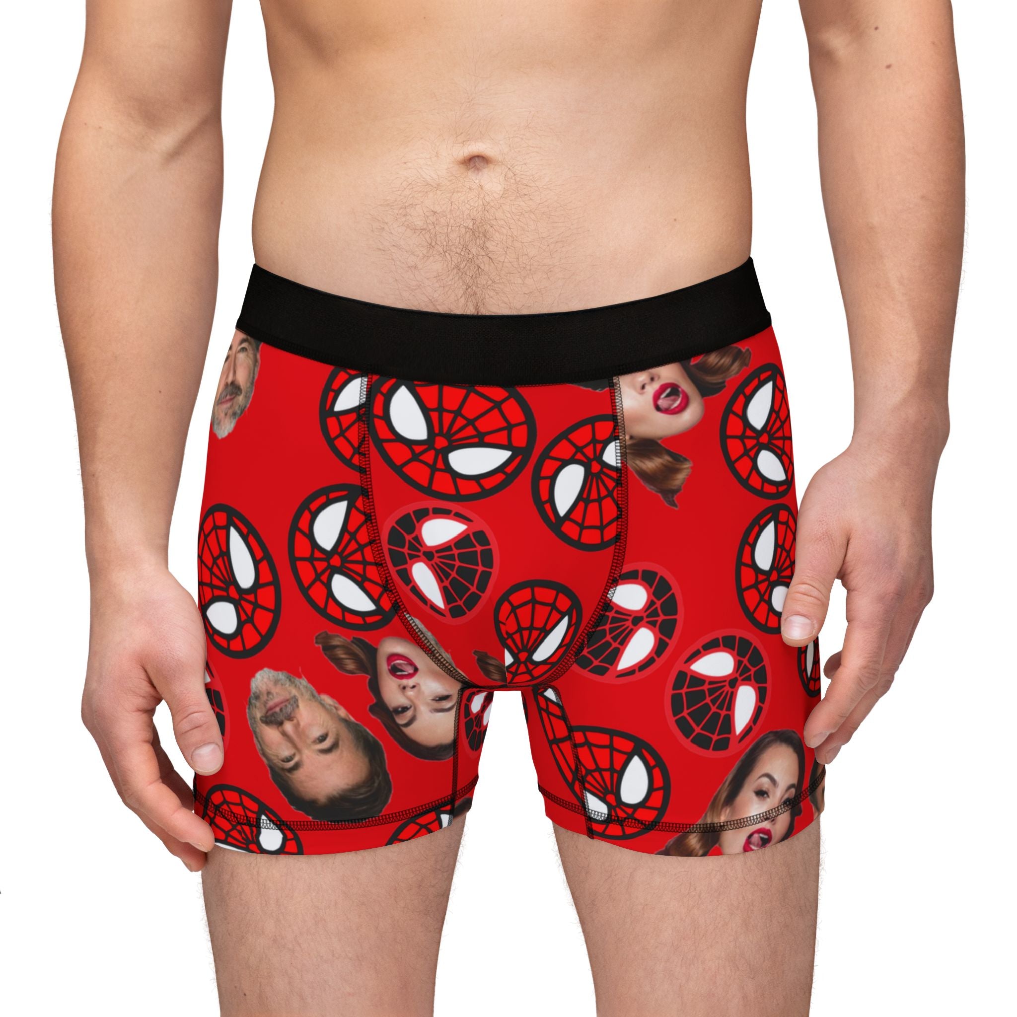 Men's boxers spider circle his her faces red