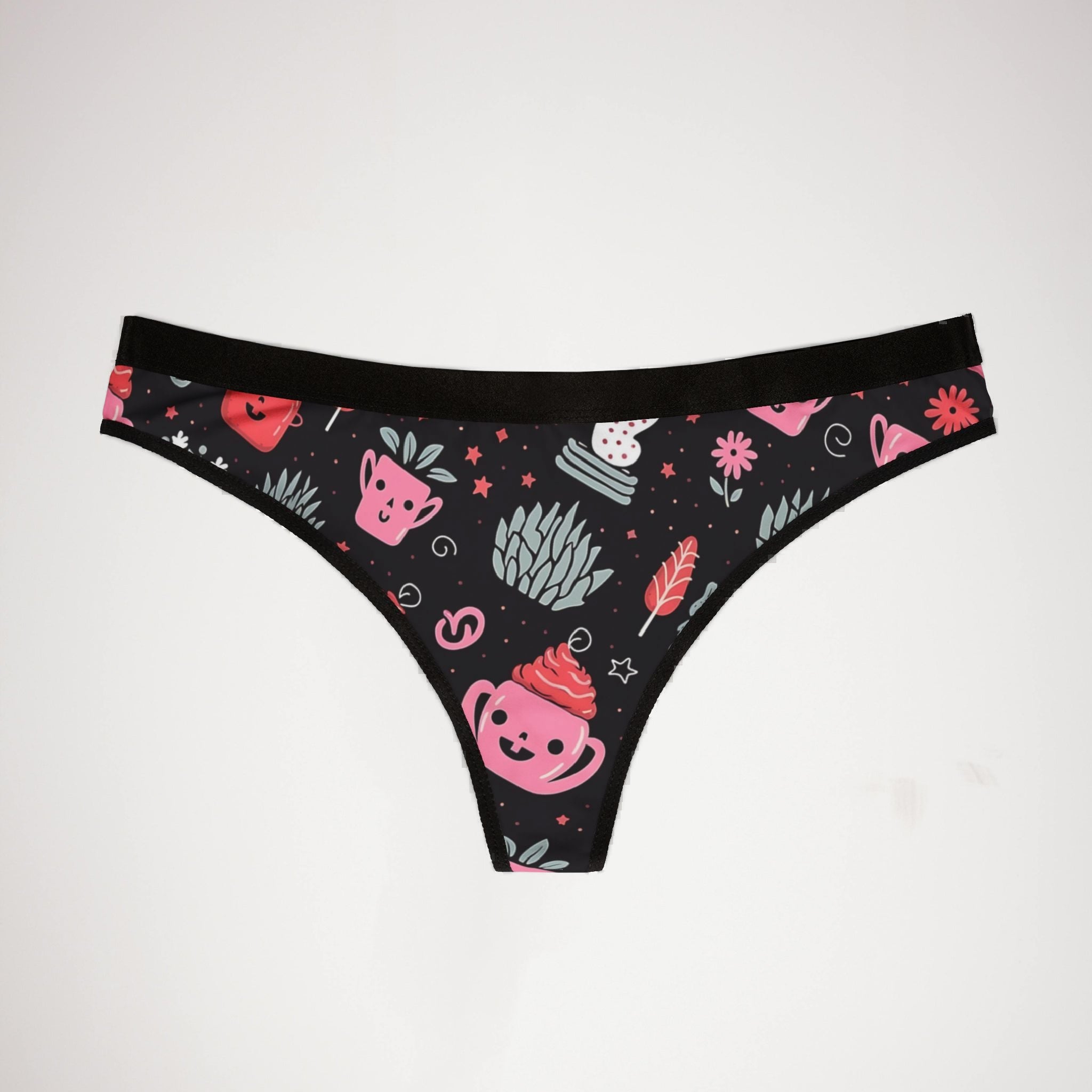 Women's thongs pink halloween
