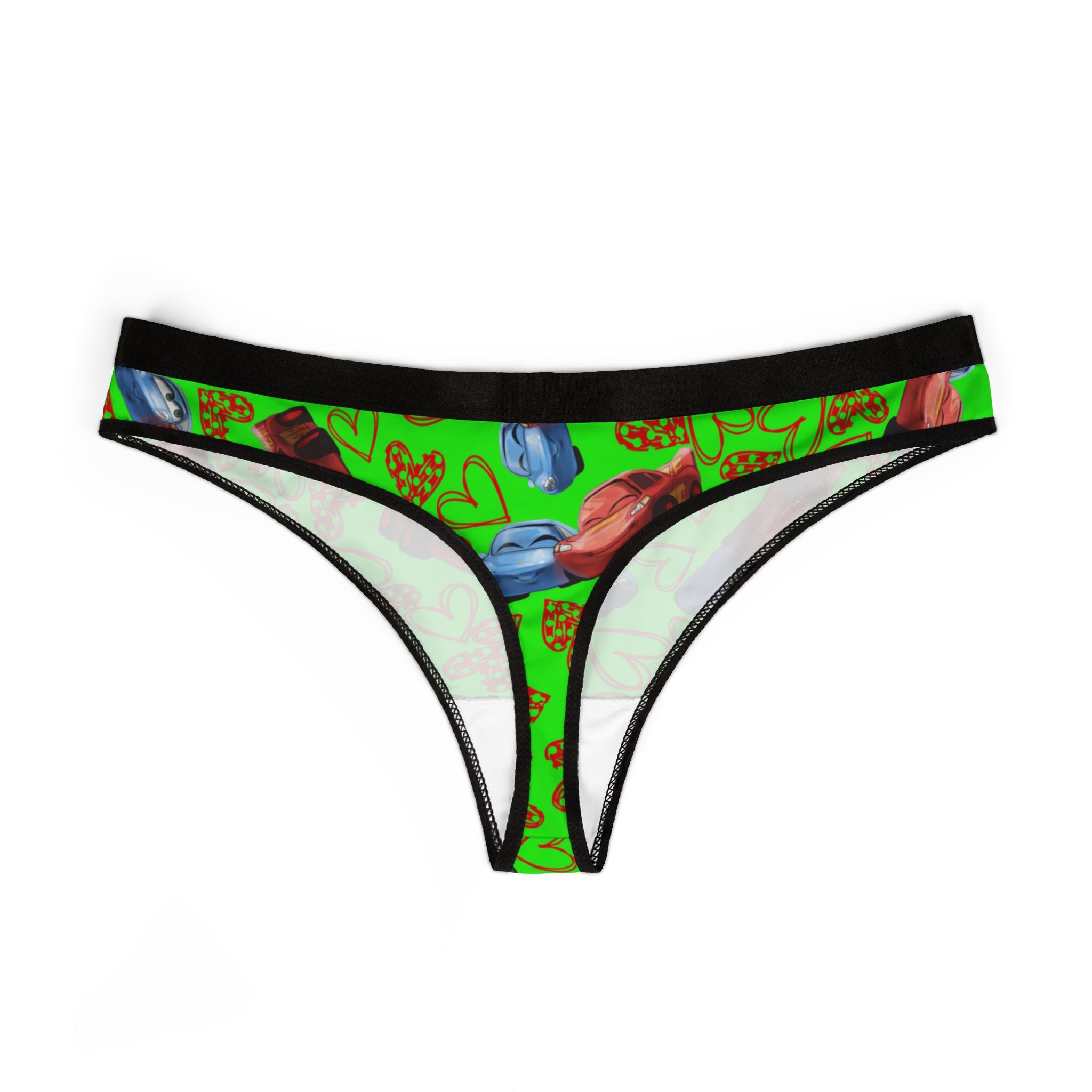 Women's thongs mcqueen couples hearts green