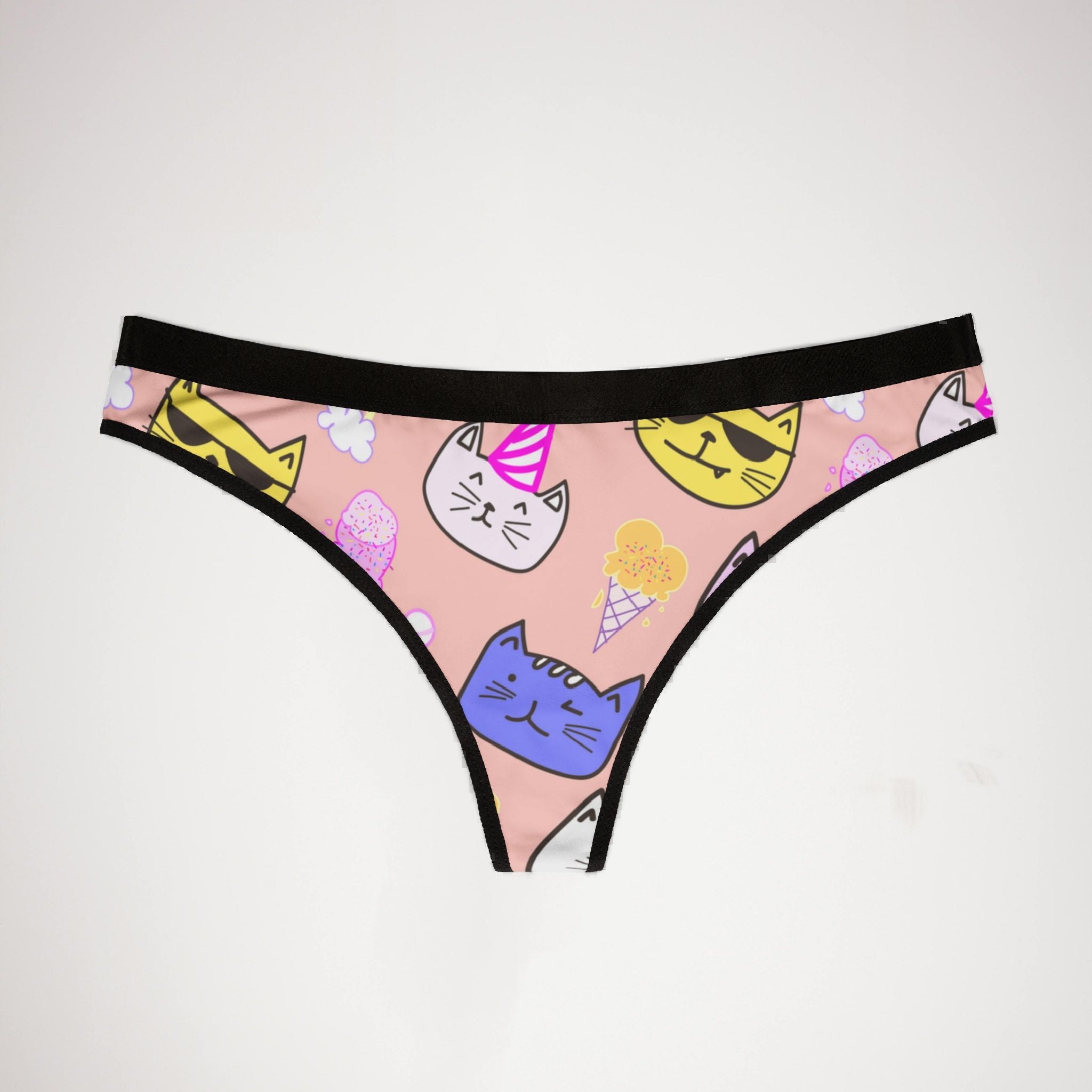 Women's thongs cute cat