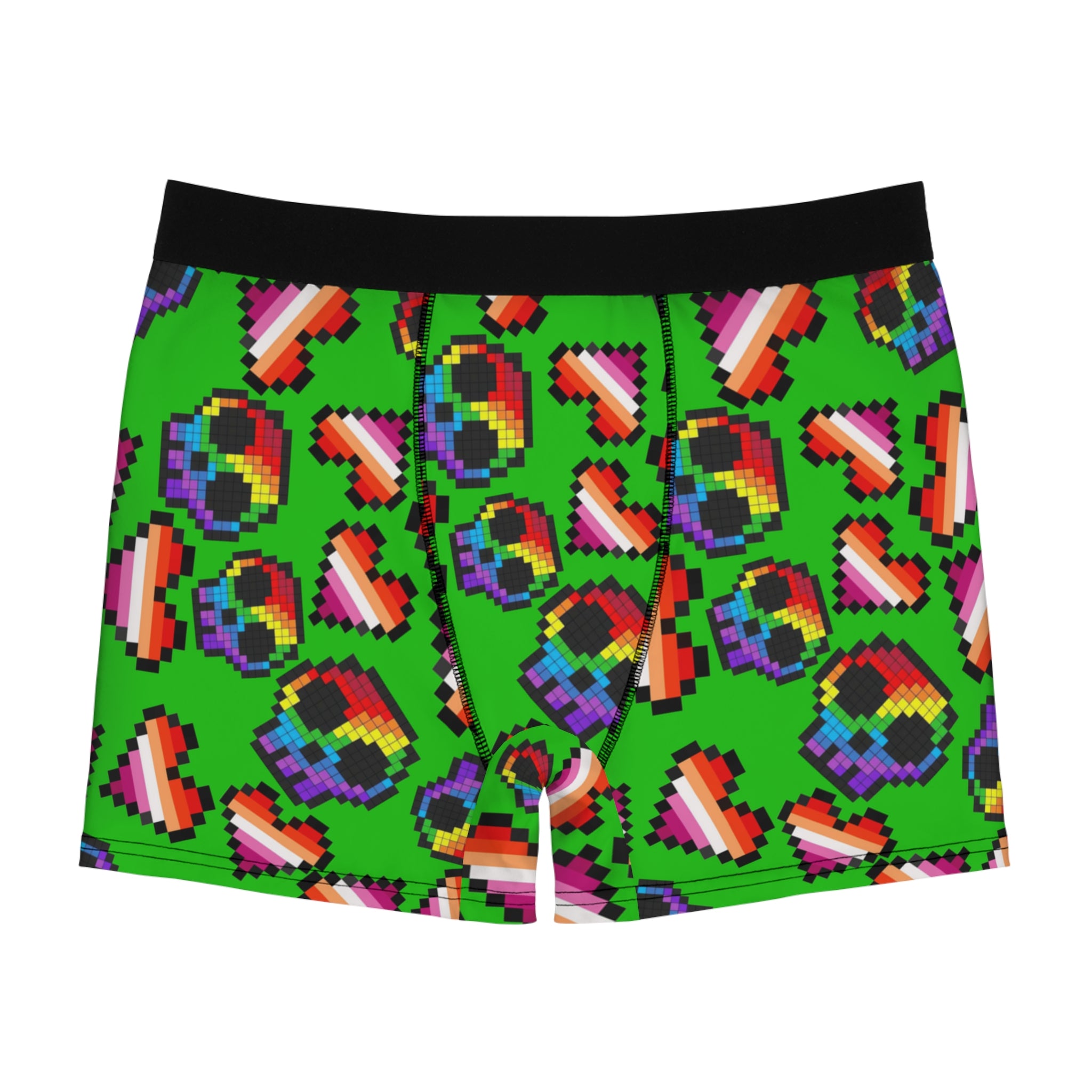 Men's boxer briefs lgbt pride skull heart Halloween green