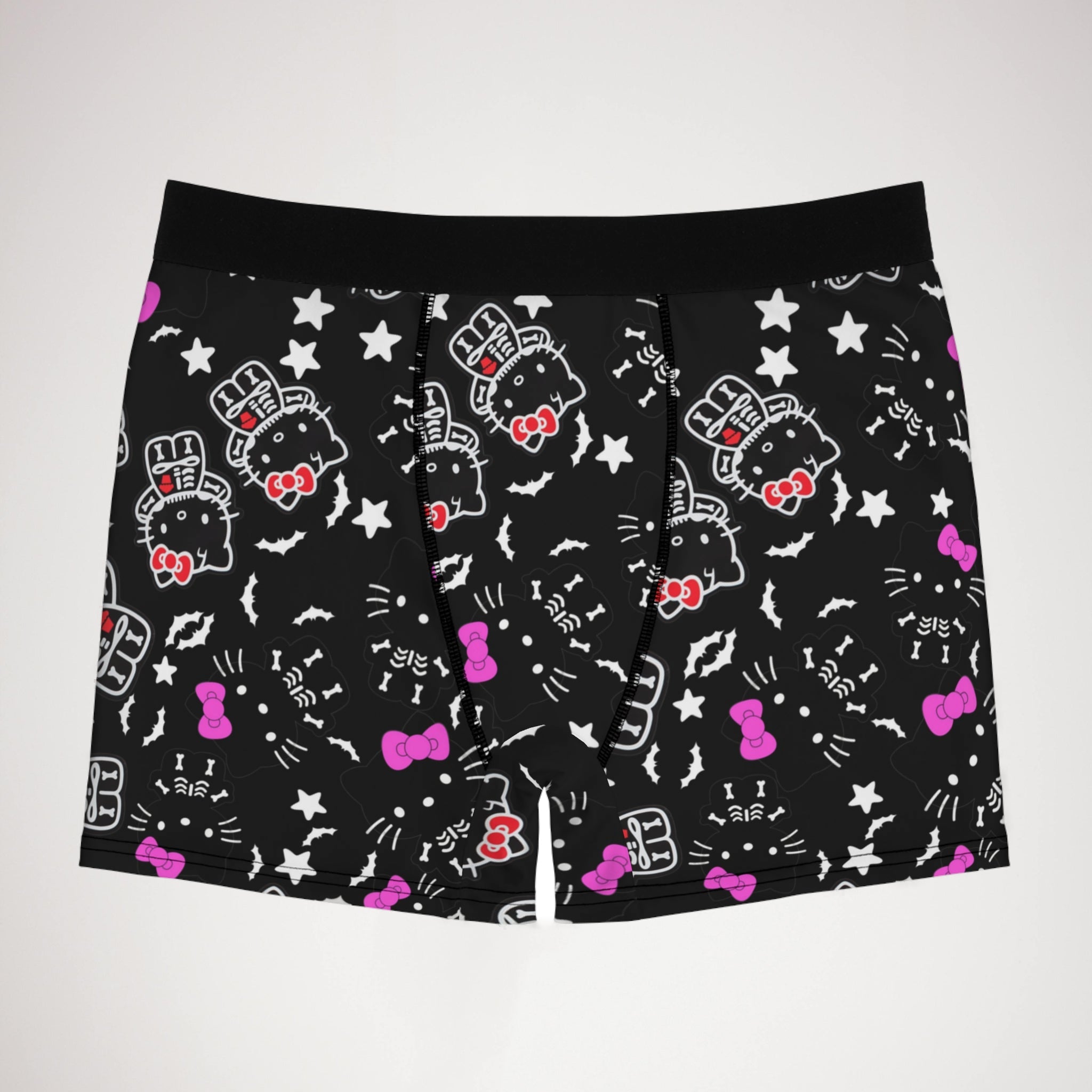 Men's boxer briefs kitty halloween bones black