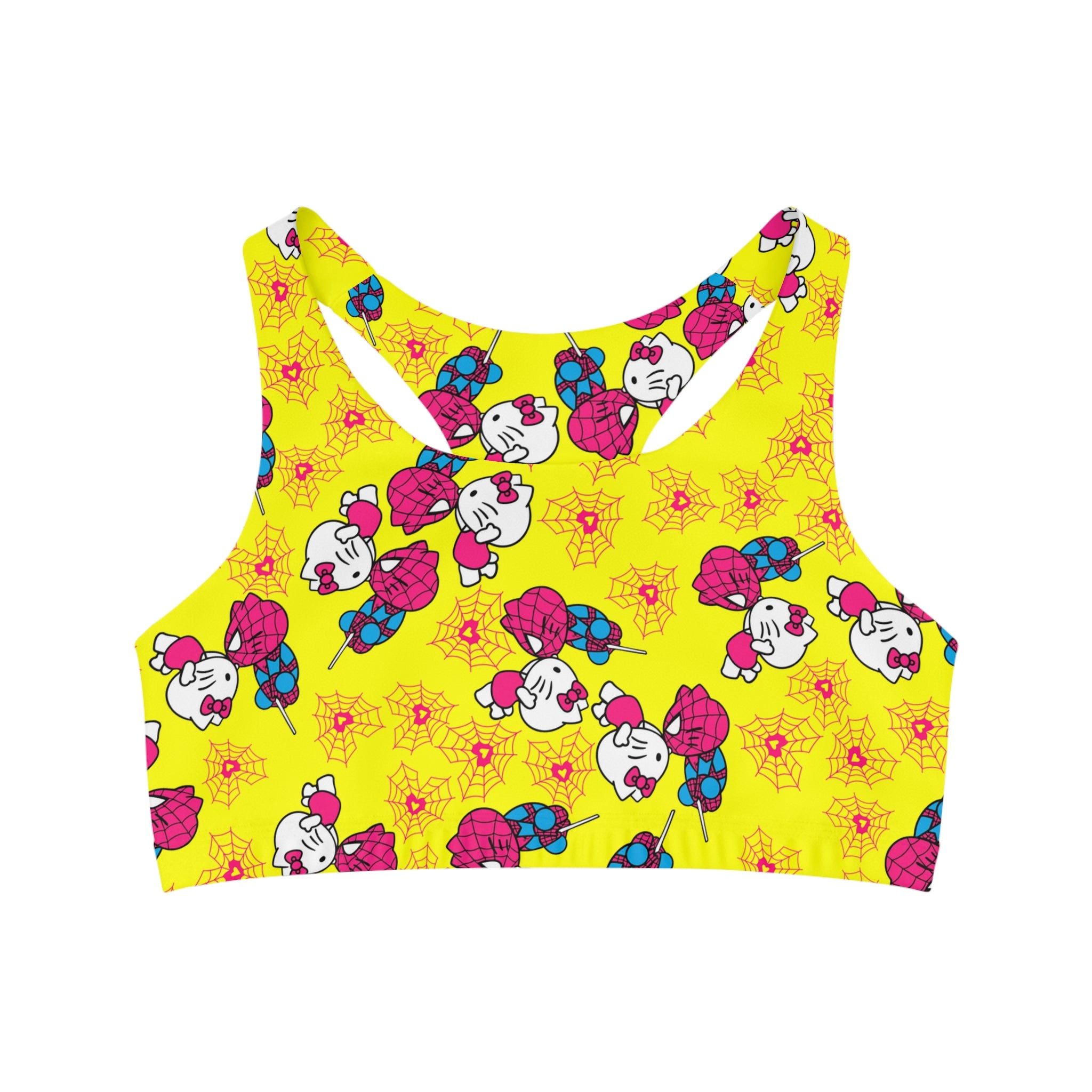 Sports bra spider kitty yellow