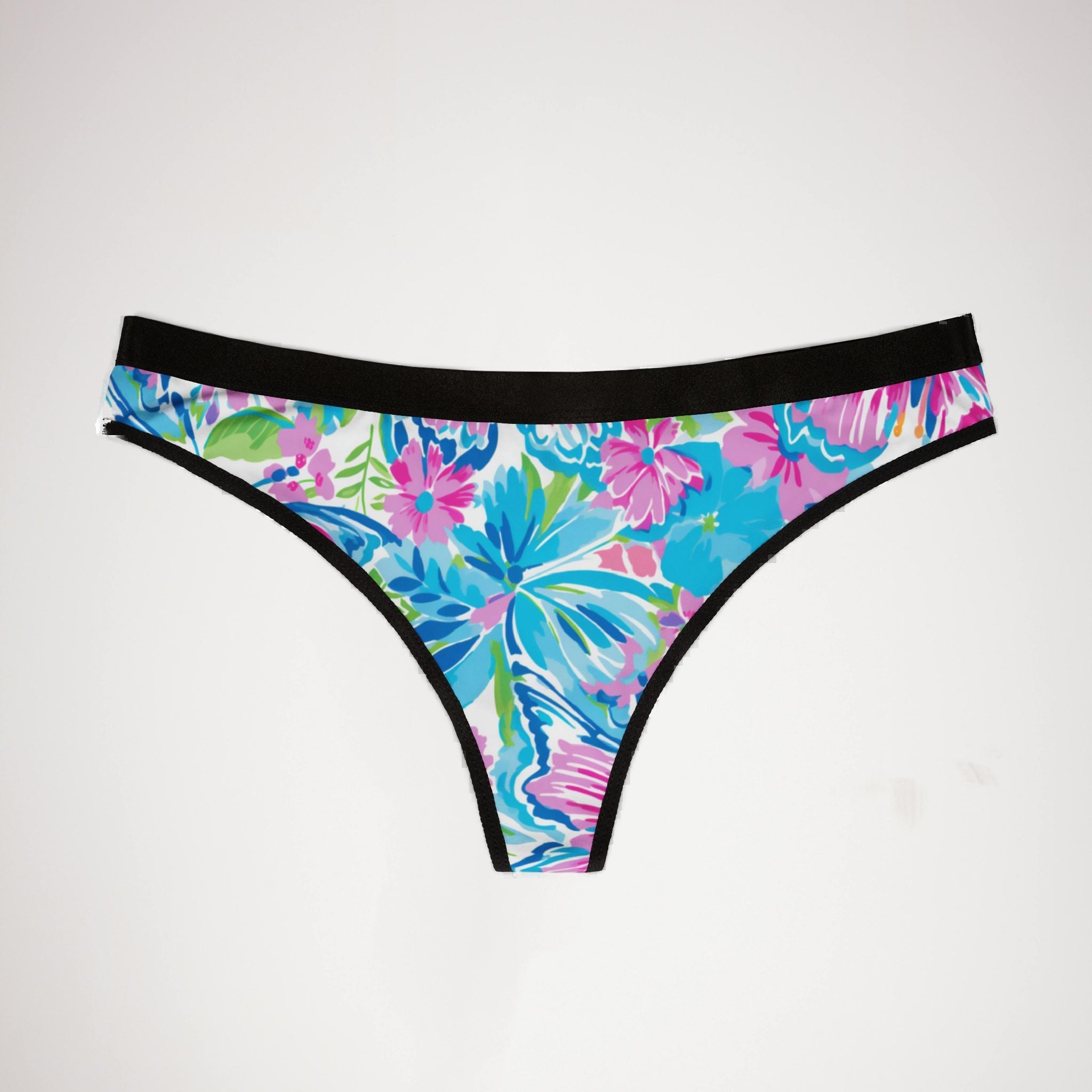 Women's thongs preppy butterflies