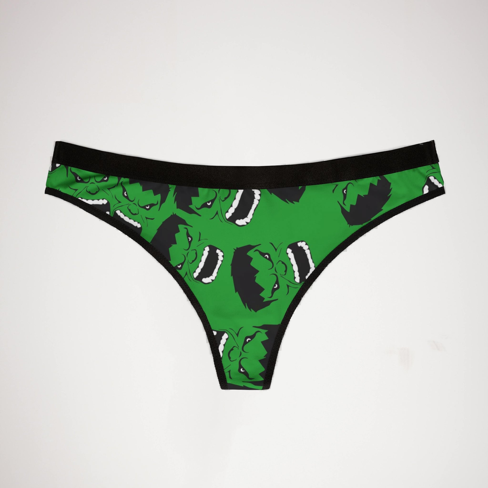 Women's thongs hulk face green