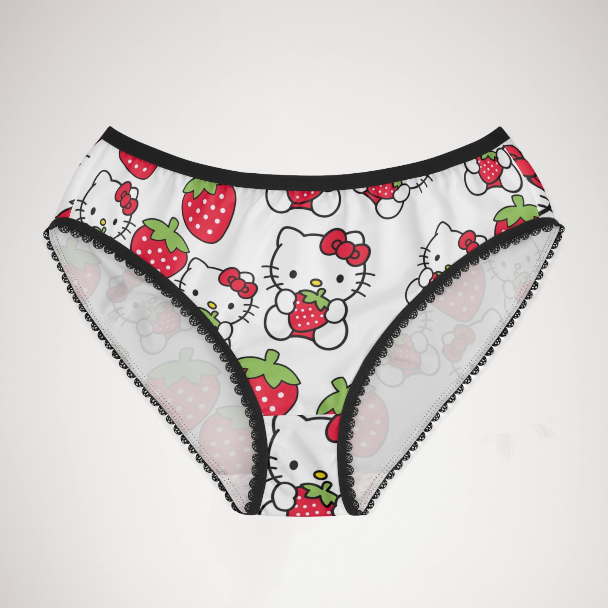 Women's briefs kitty strawberry valentine love white