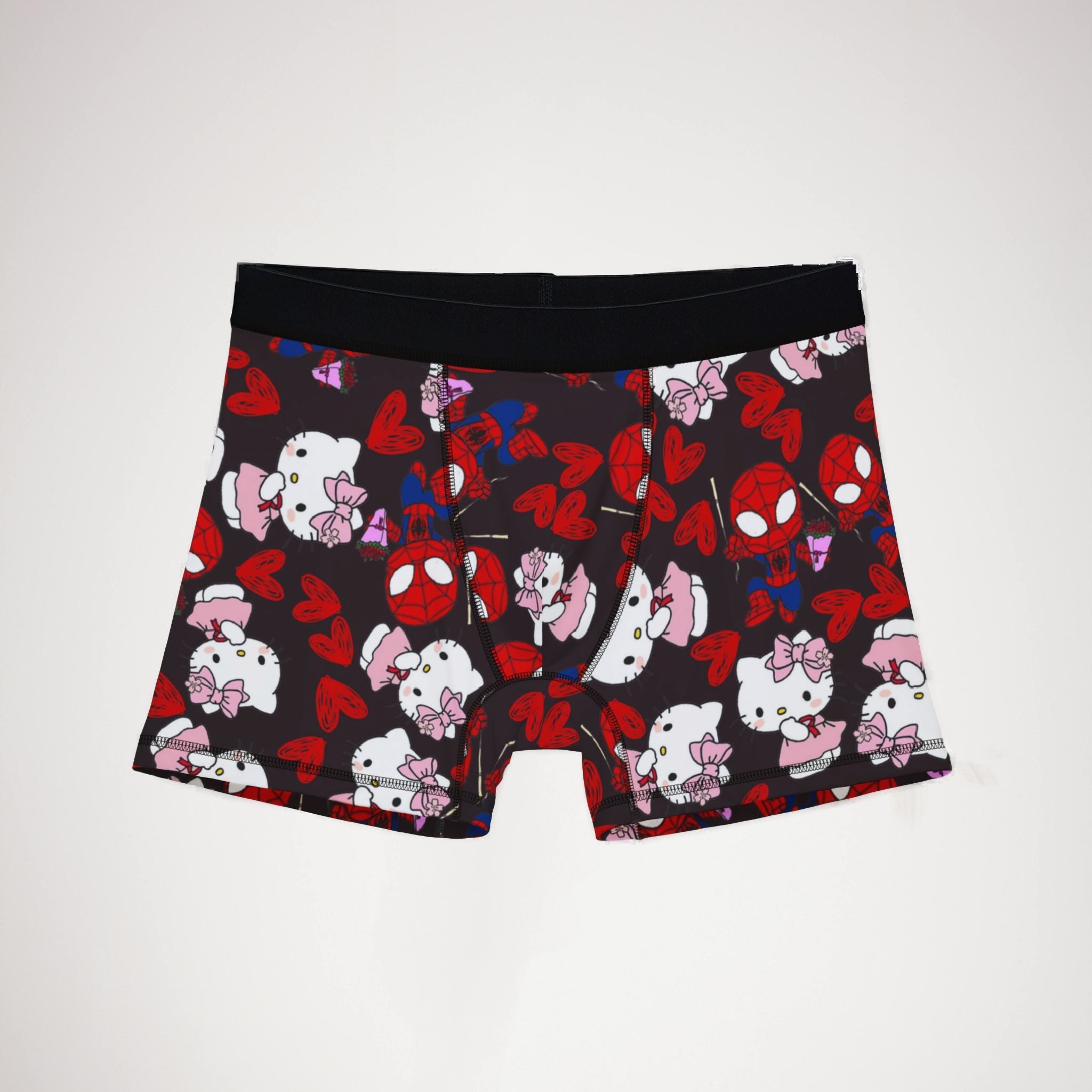 Men's boxers spider kitty flower black