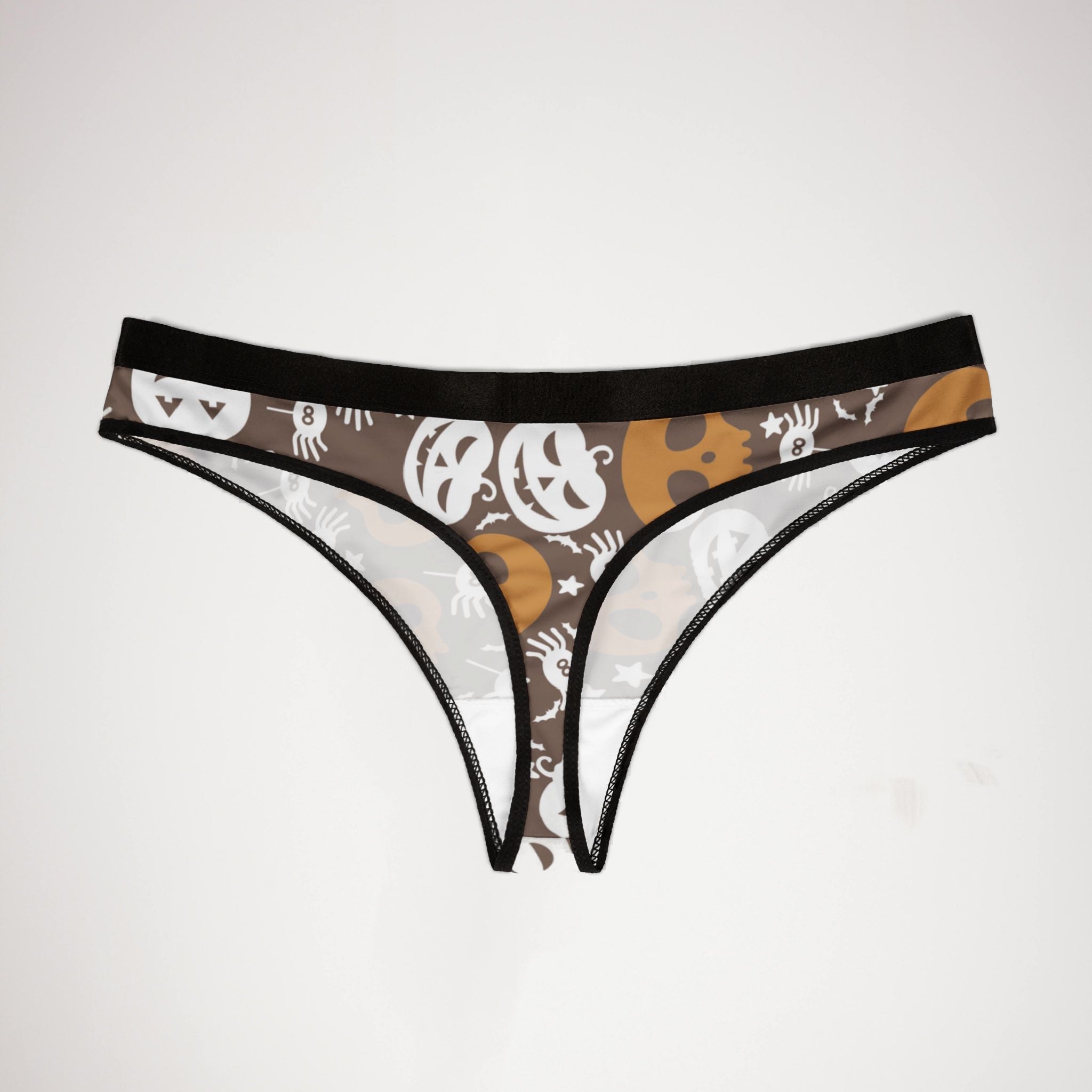 Women's thongs halloween pumpkin spider web nature