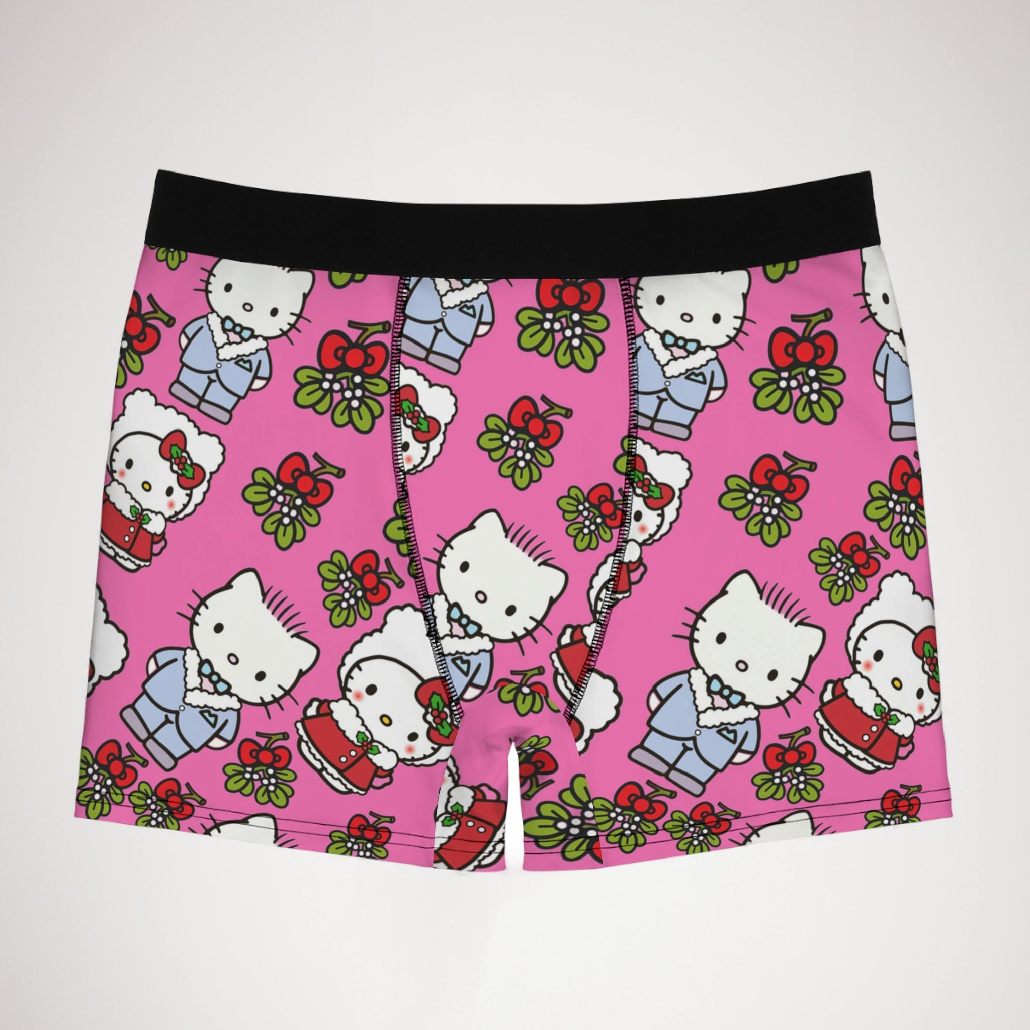 Men's boxer briefs kitty wedding valentine pink