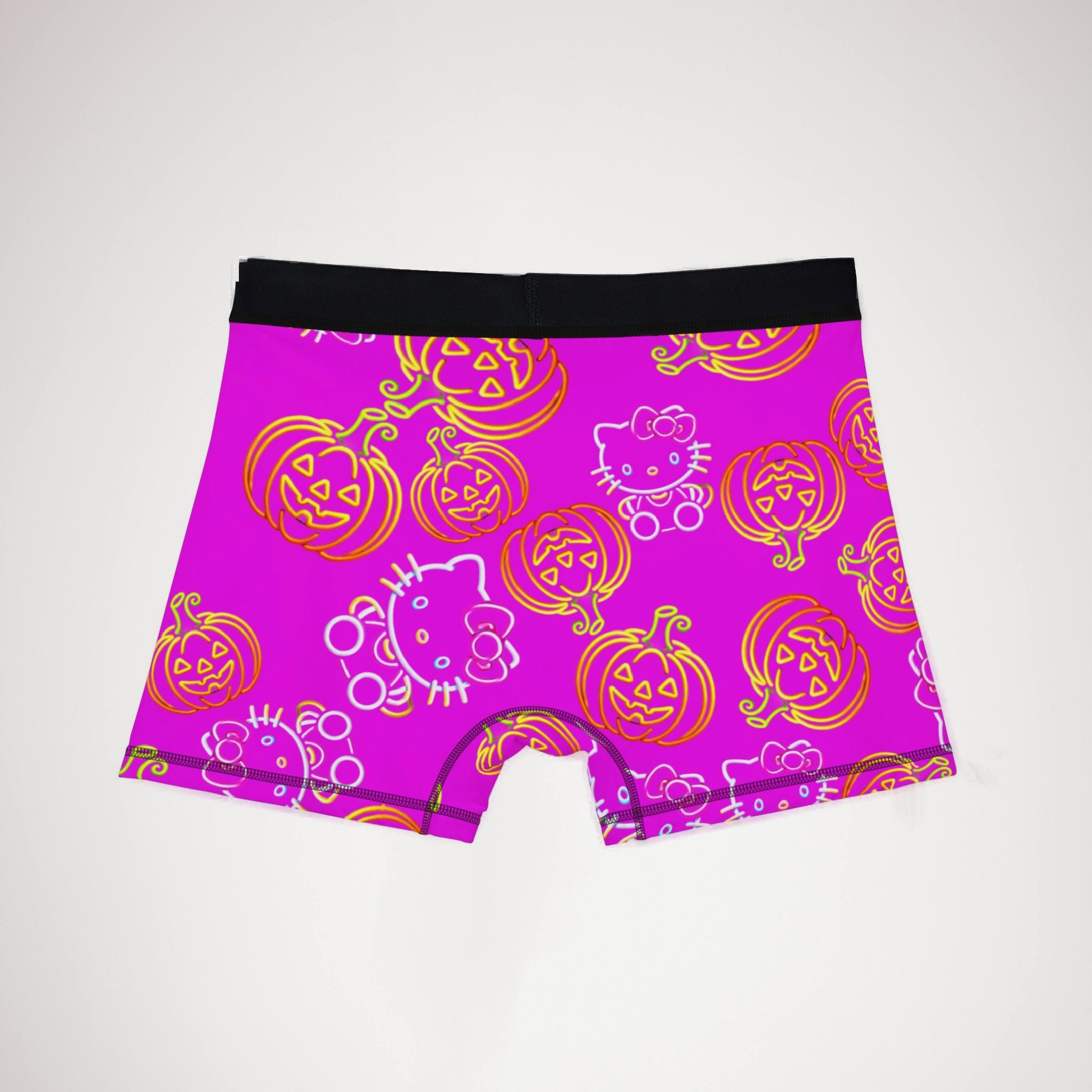 Men's boxers neon pumpkin kitty halloween pink