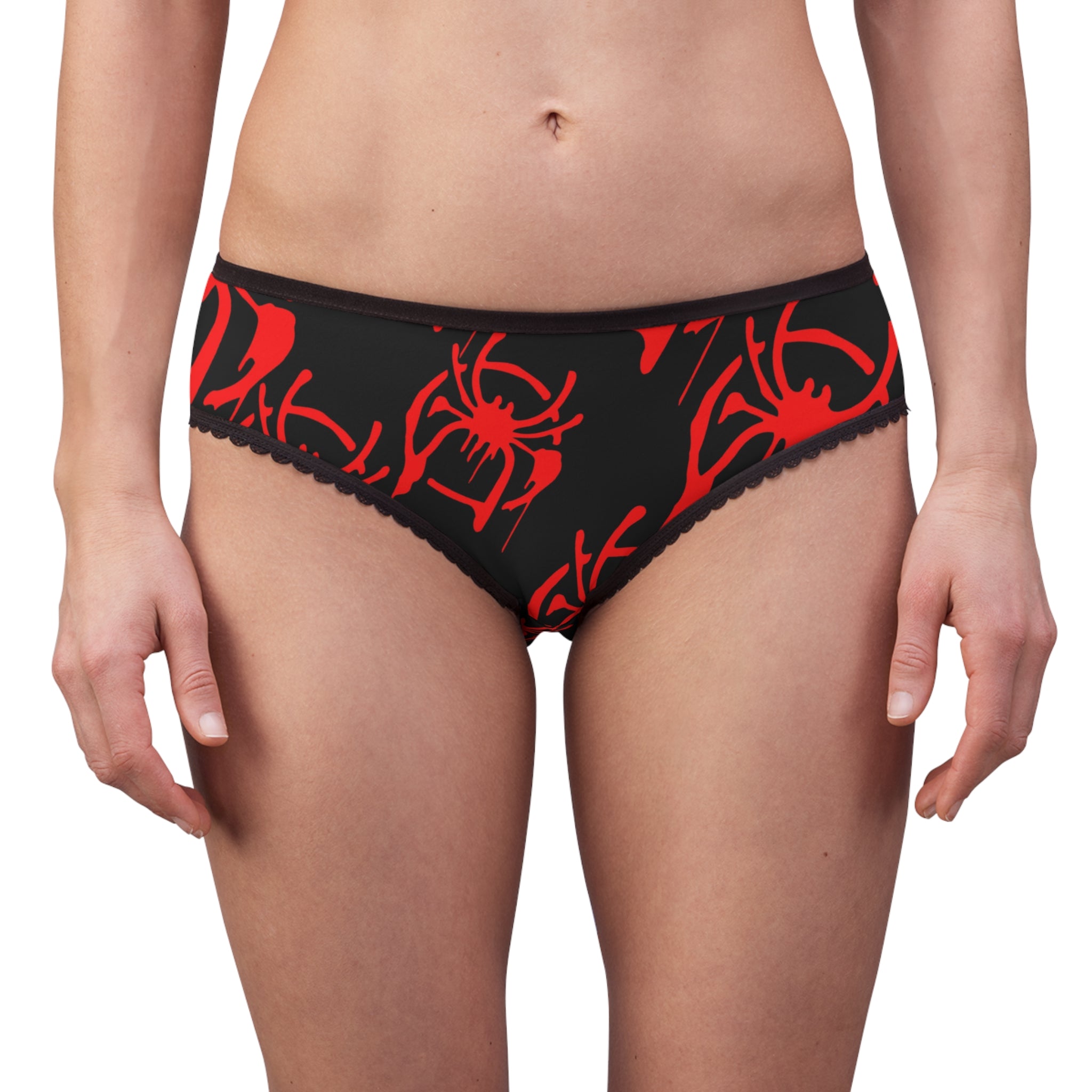 Women's briefs only spider web black