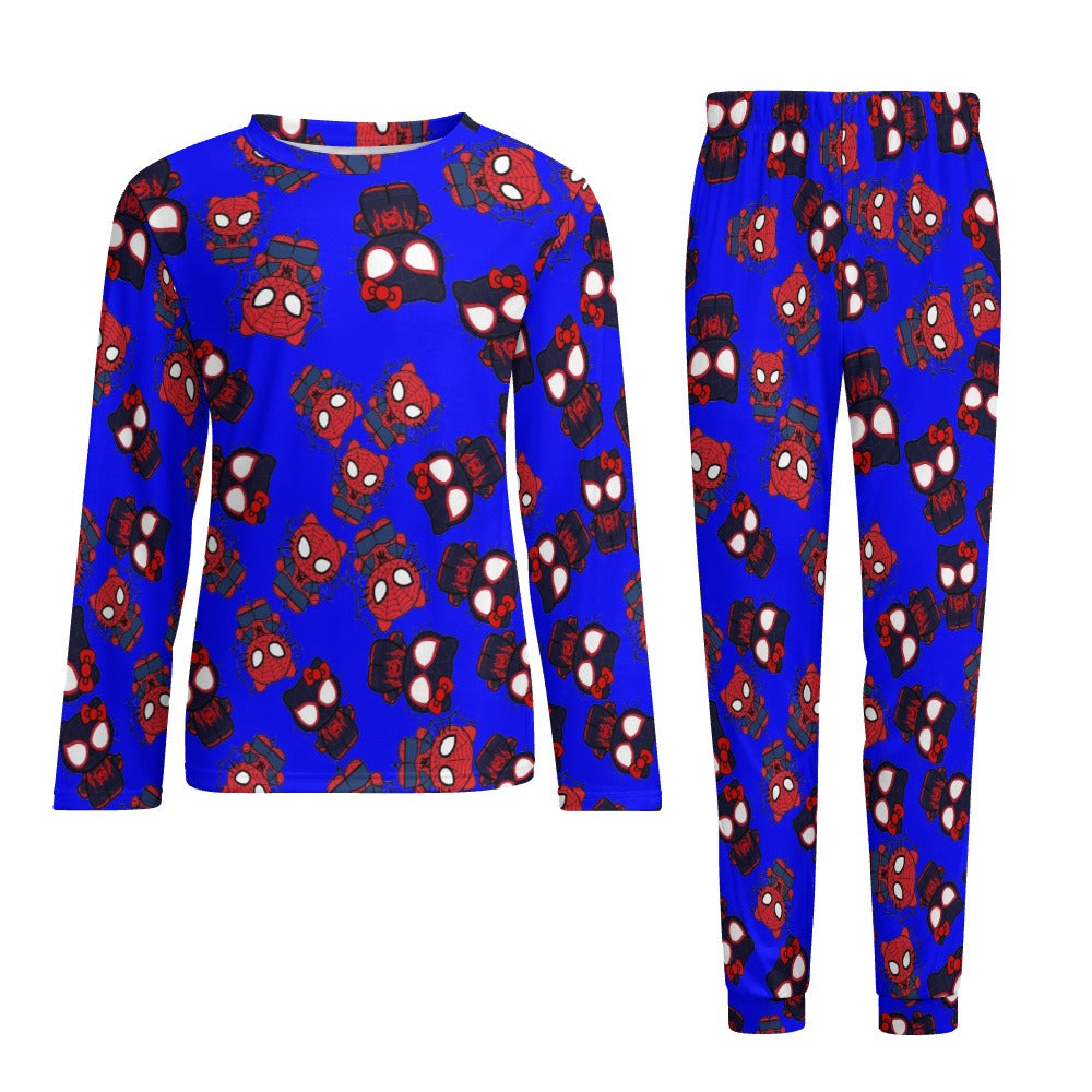 Men's Pajama suit kitty spider dark blue