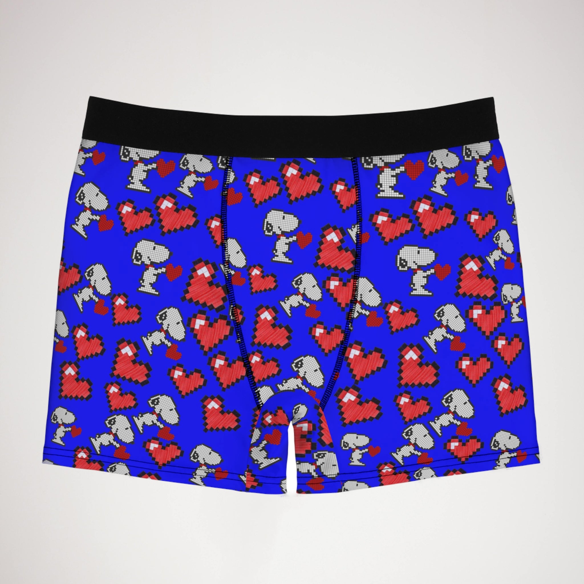 Men's boxer briefs snoopy hearts valentine blue