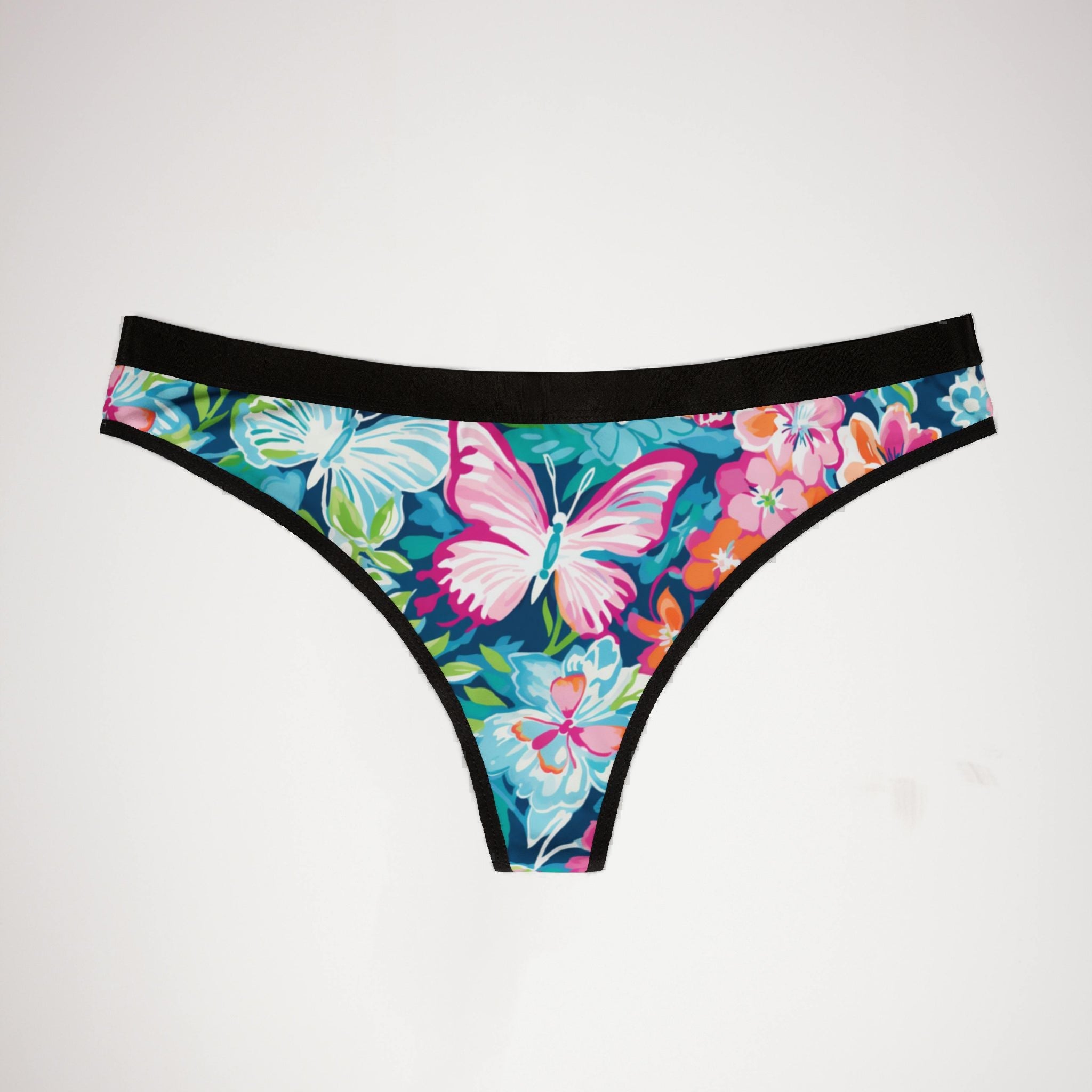 Women's thongs preppy butterflies