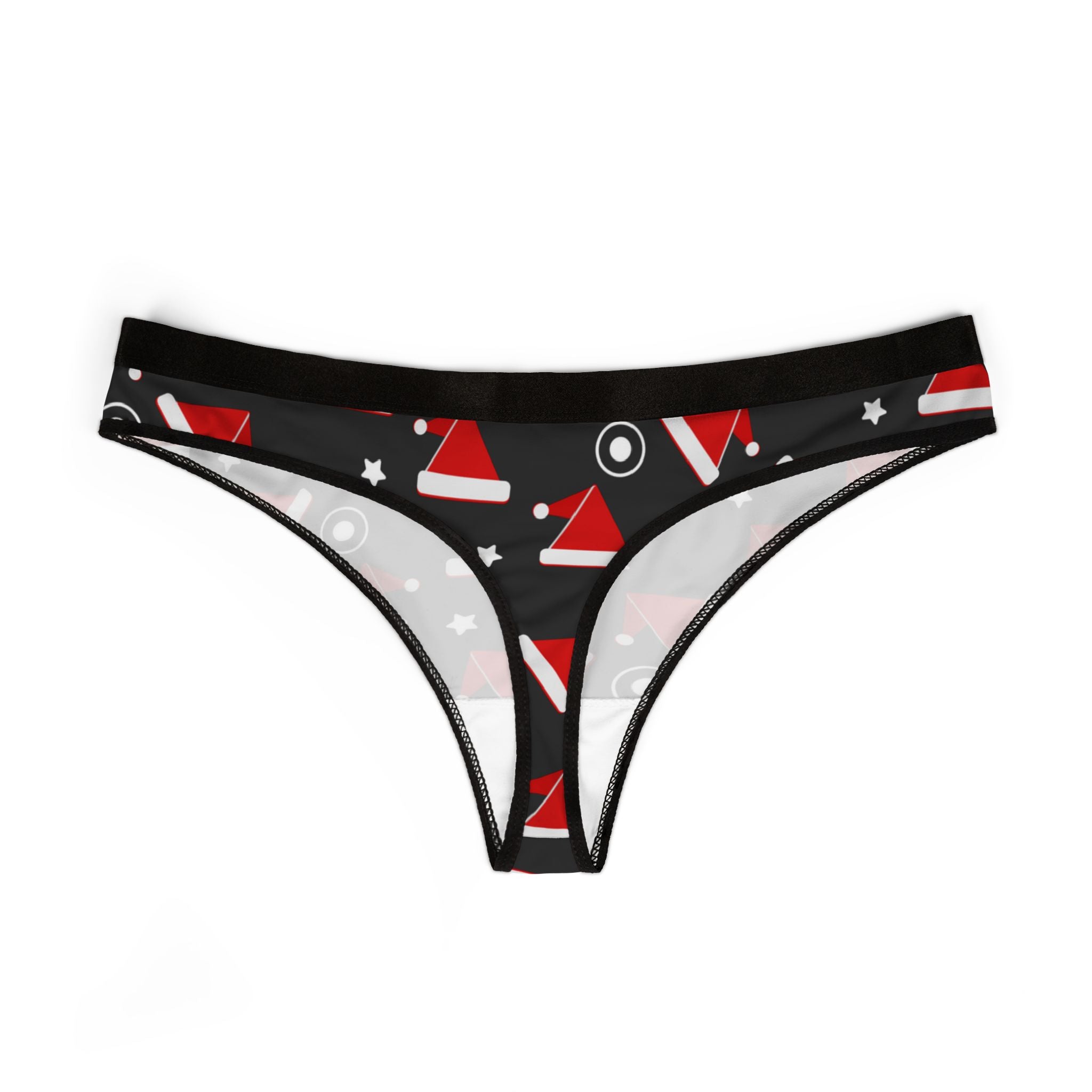 Women's thongs red christmas dots