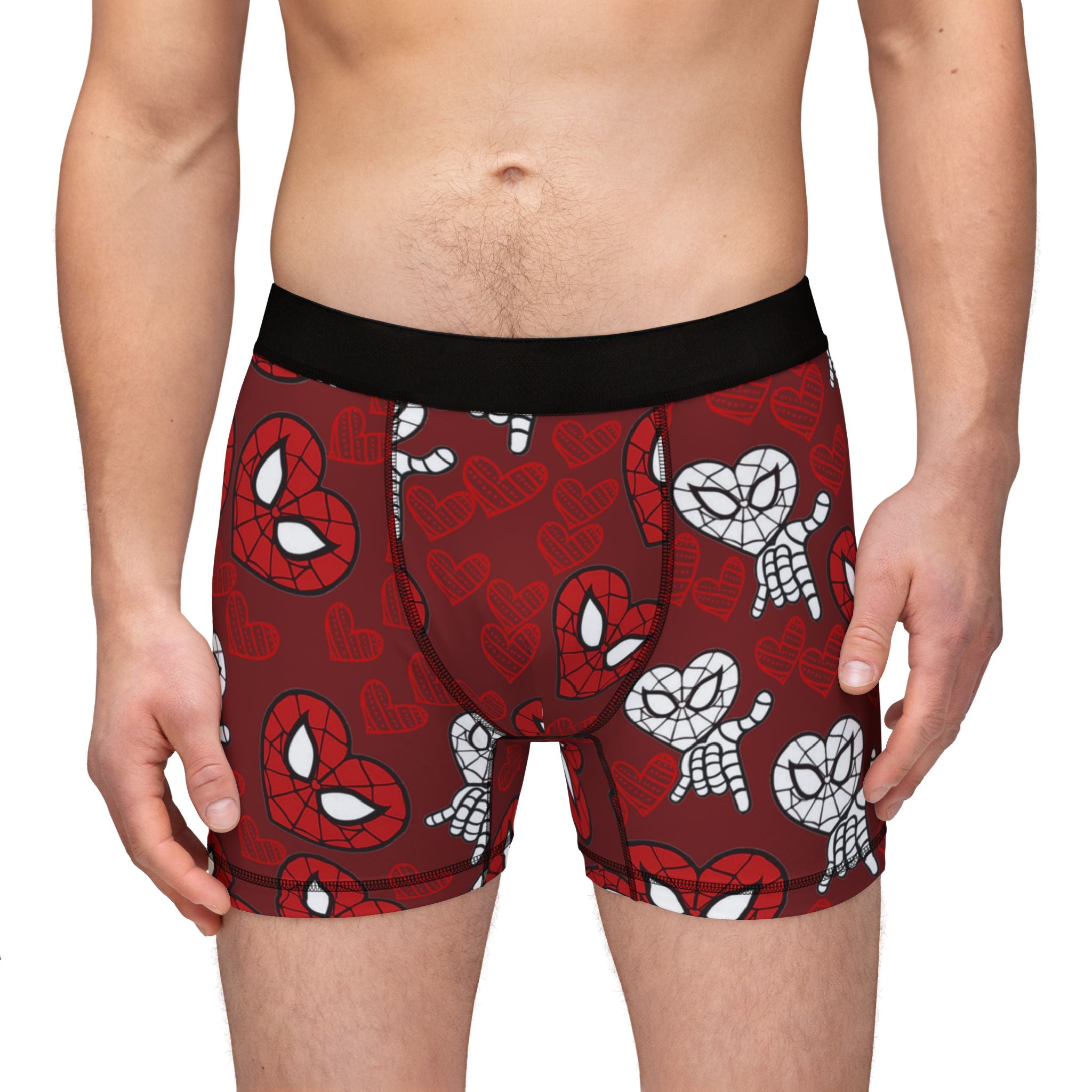 Men's boxers spider heart red