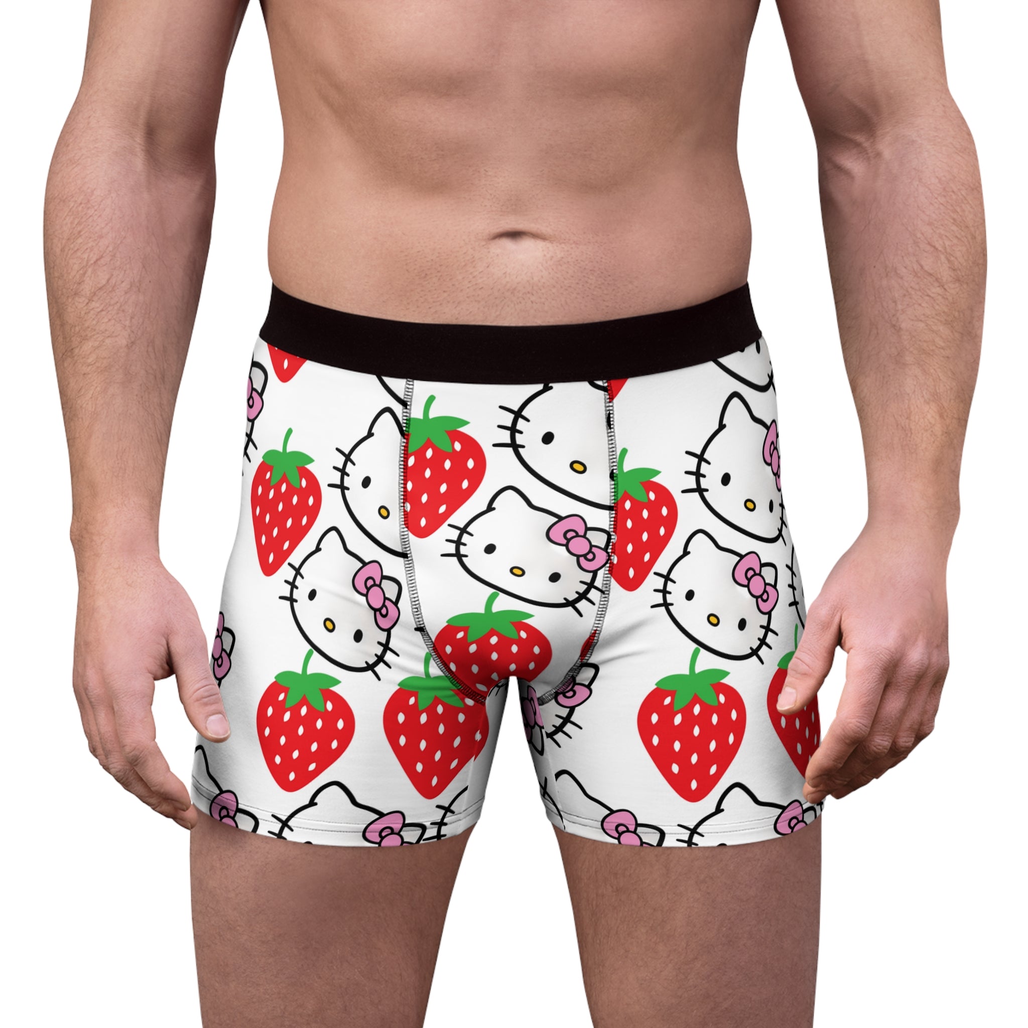 Men's boxer briefs kitty strawberry white