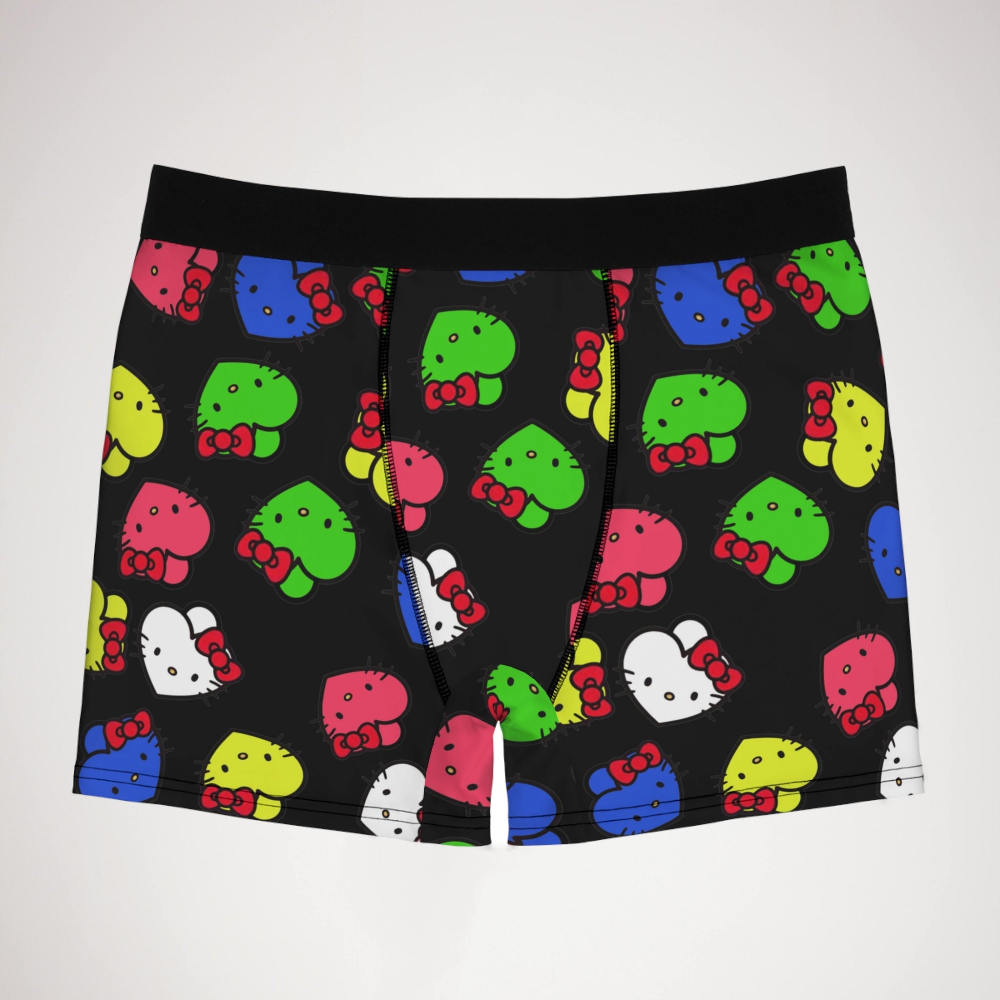 Men's boxer briefs kitty hearts multi colors black