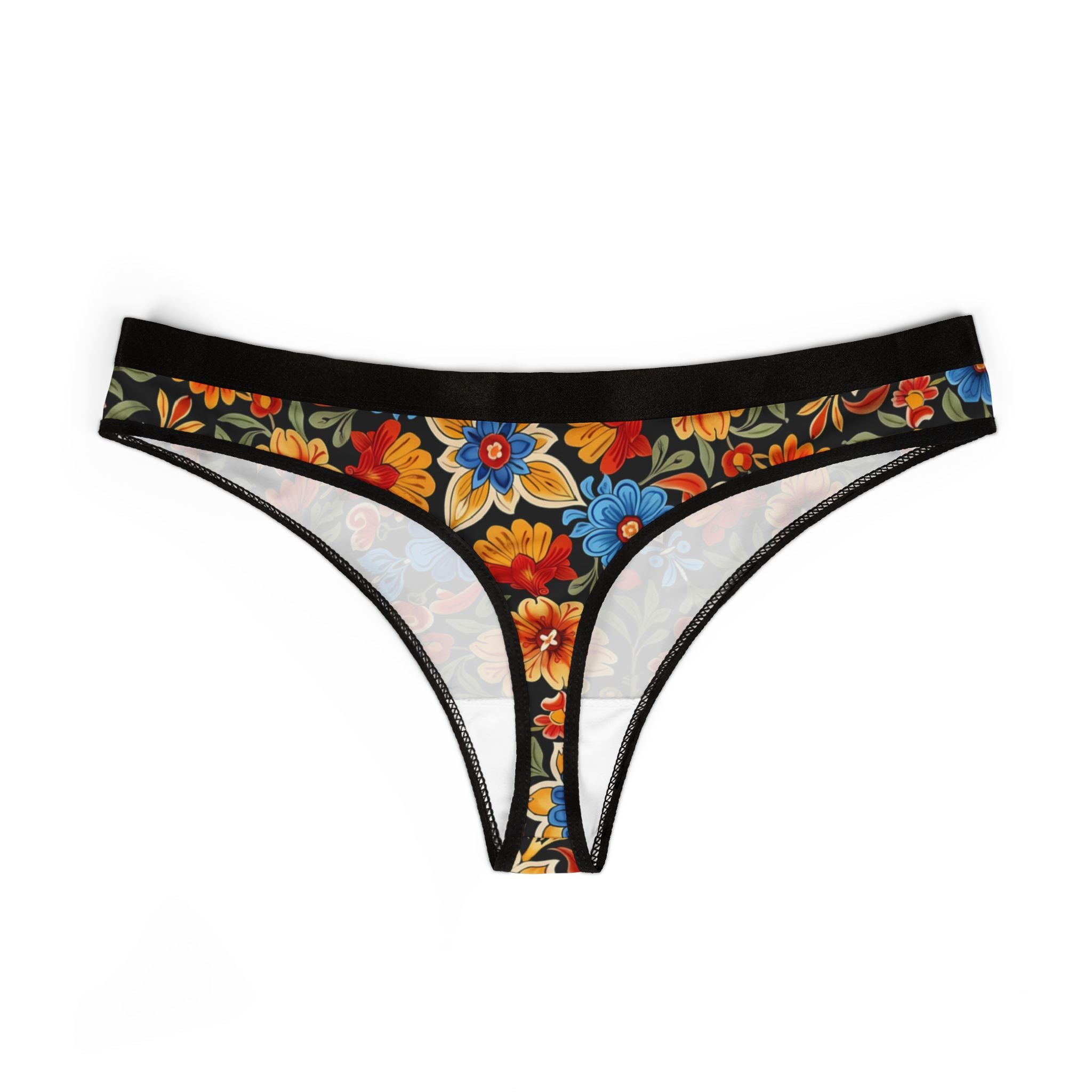 Women's thongs mexican flower