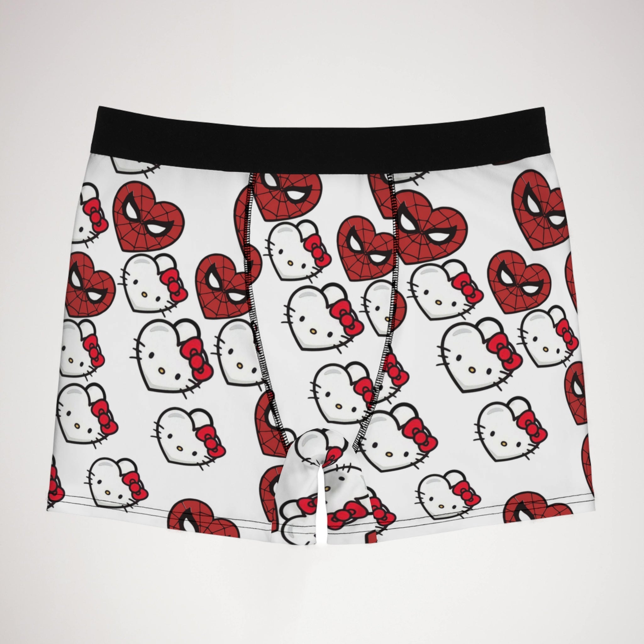 Men's boxer briefs kitty spider heart shape white