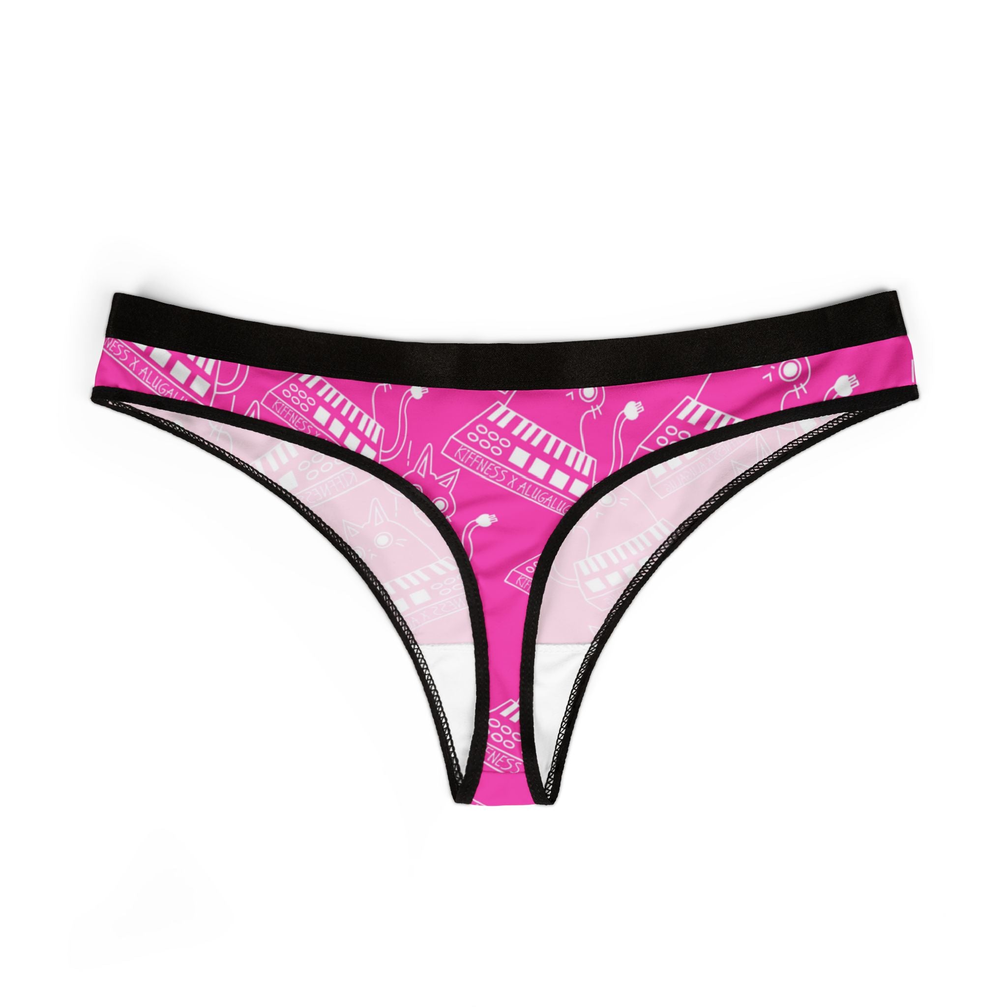 Women's thongs eating the cats meow meow the kiffness pink