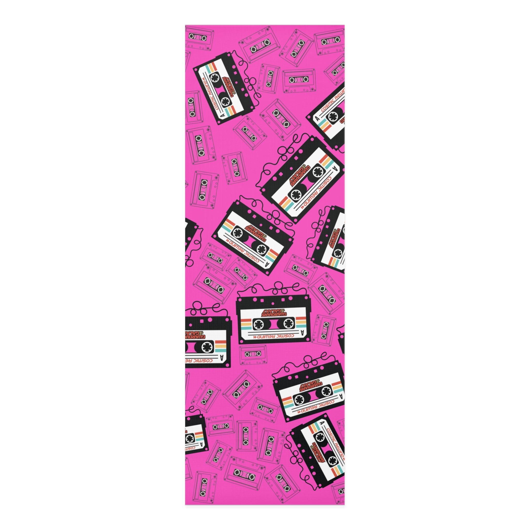 Foam yoga mat cosmic rewind cassette pink