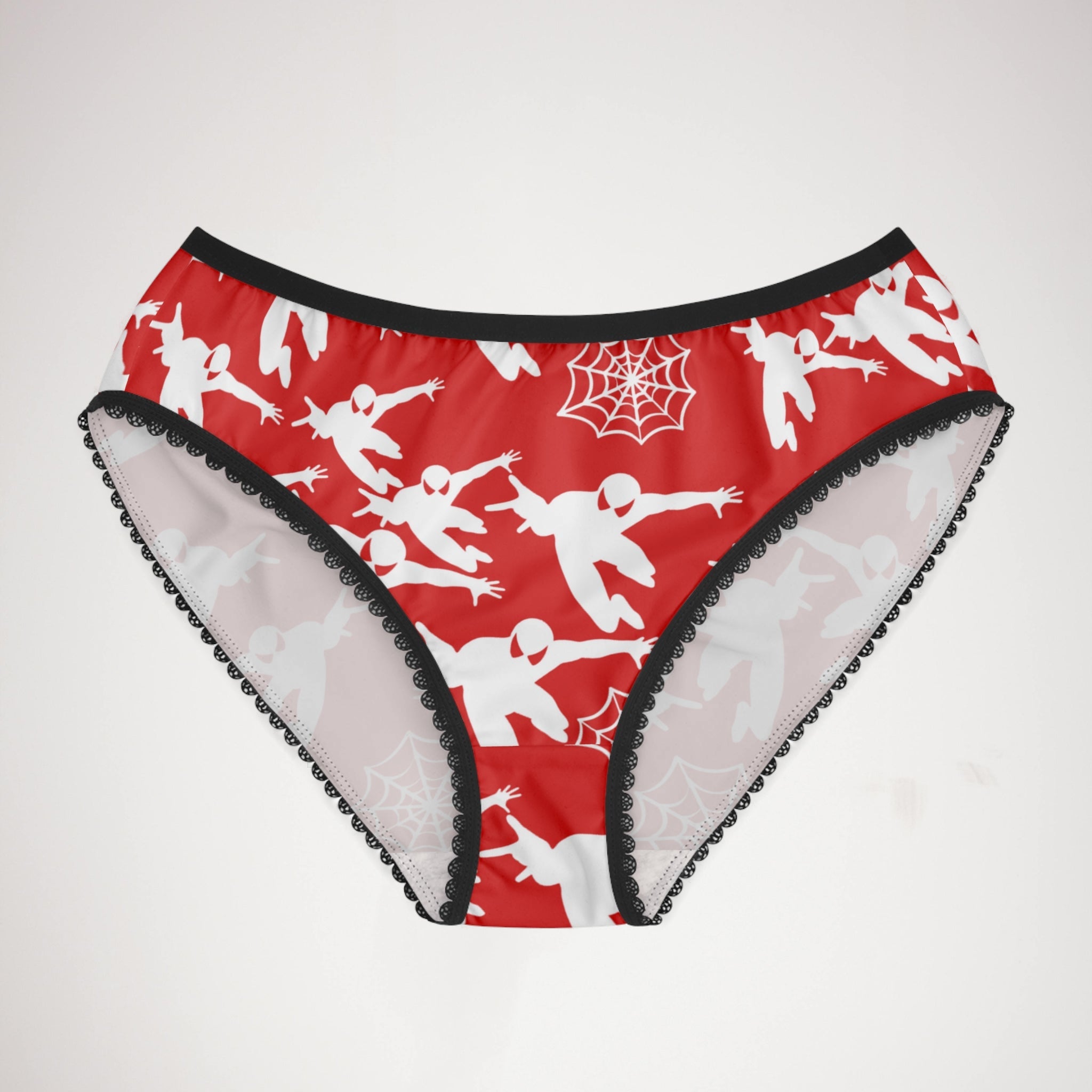 Women's briefs spiderman web plain red