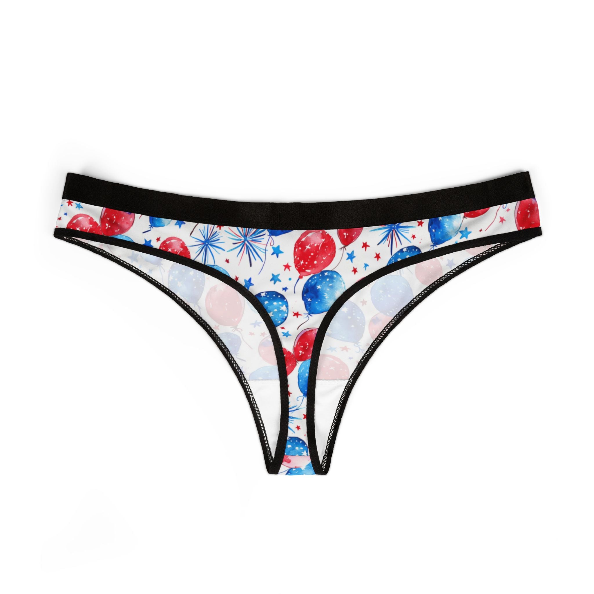 Women's thongs watercolor 4th of july