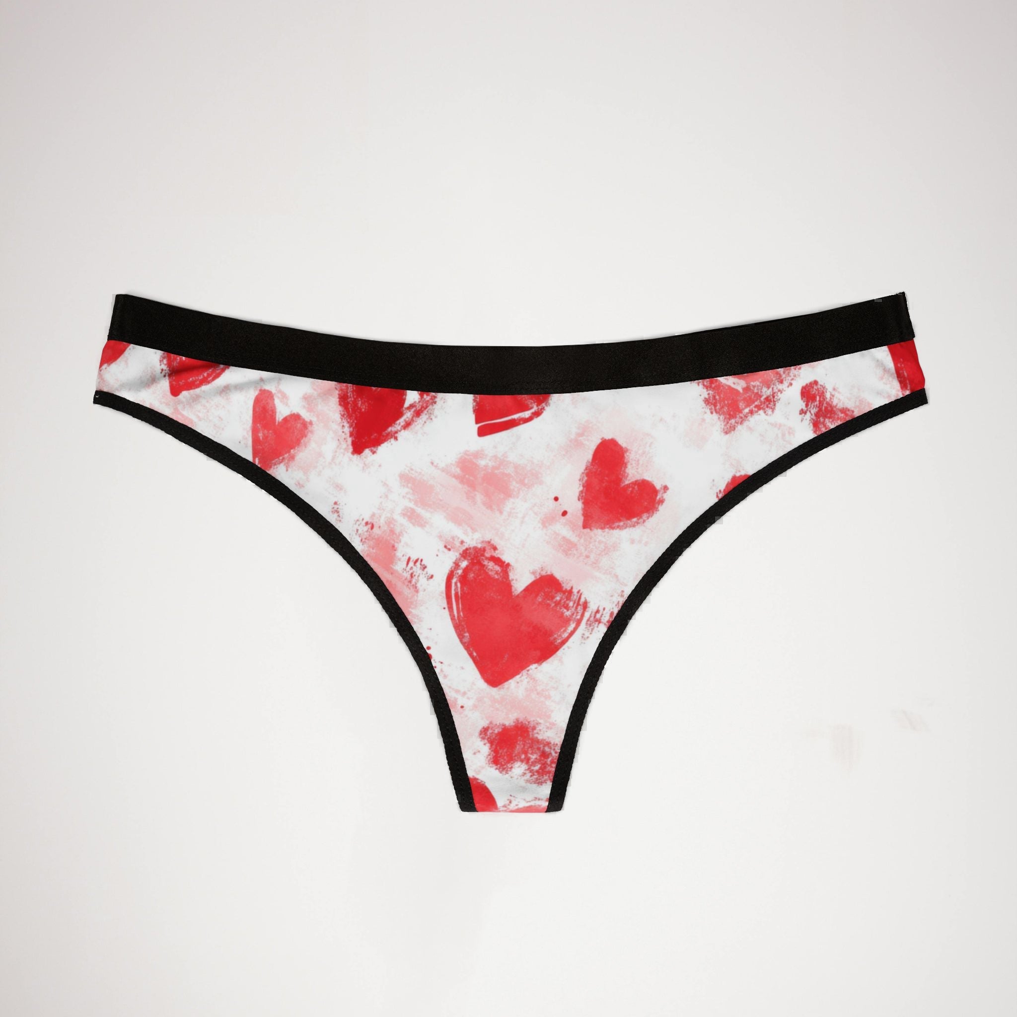 Women's thongs valentine red heart one one