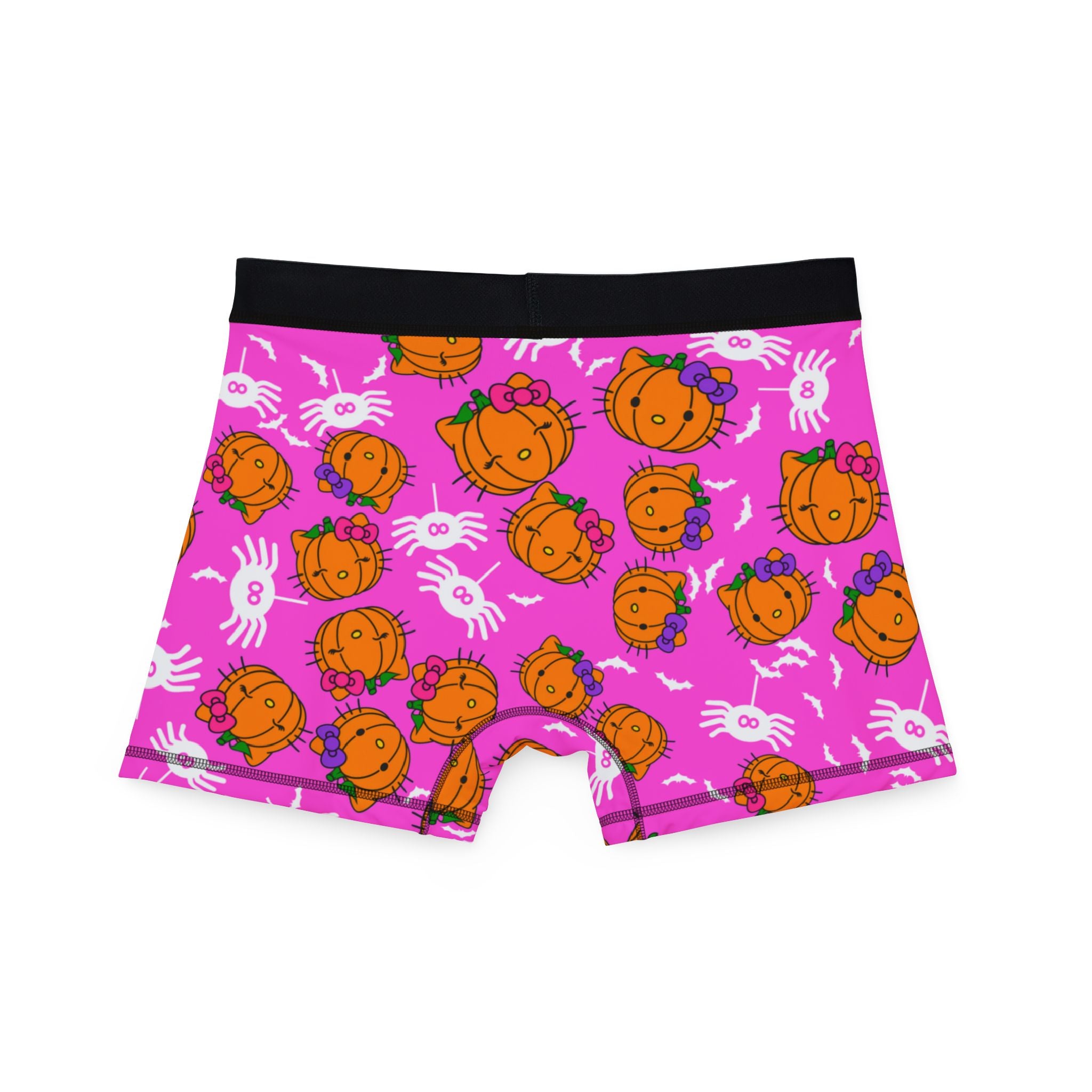 Men's boxers double pumpkin kitty Halloween pink