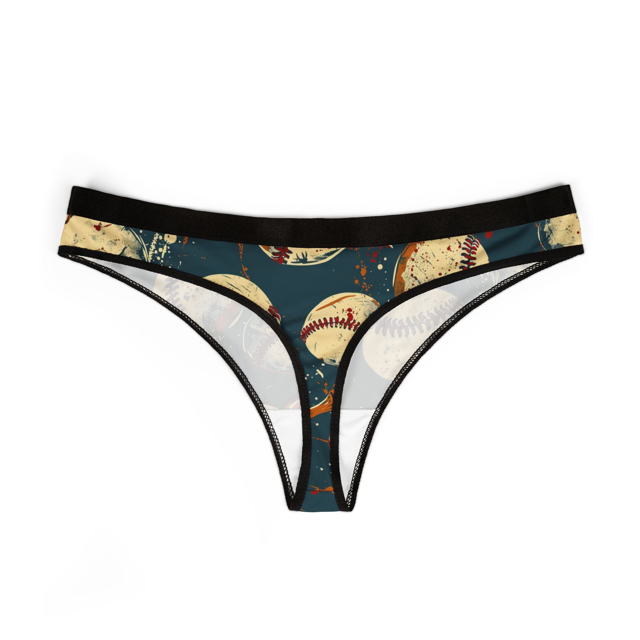 Women's thongs retro baseball