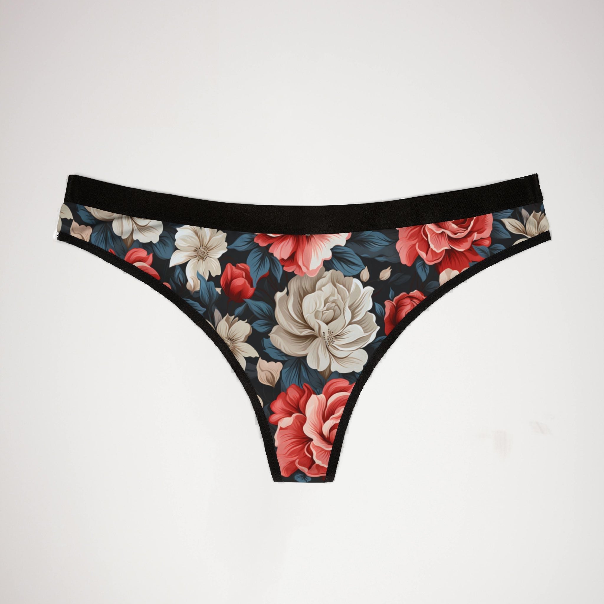 Women's thongs cherry rose